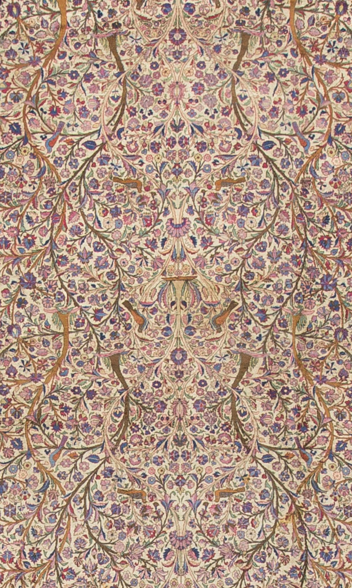 Persischer Kashan-Teppich aus Seide im Vintage-Stil 1,82 m x 1,83 m (Kaschan) im Angebot
