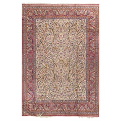 Tapis persan Kashan en soie vintage Tapis 6'9 x 9'10