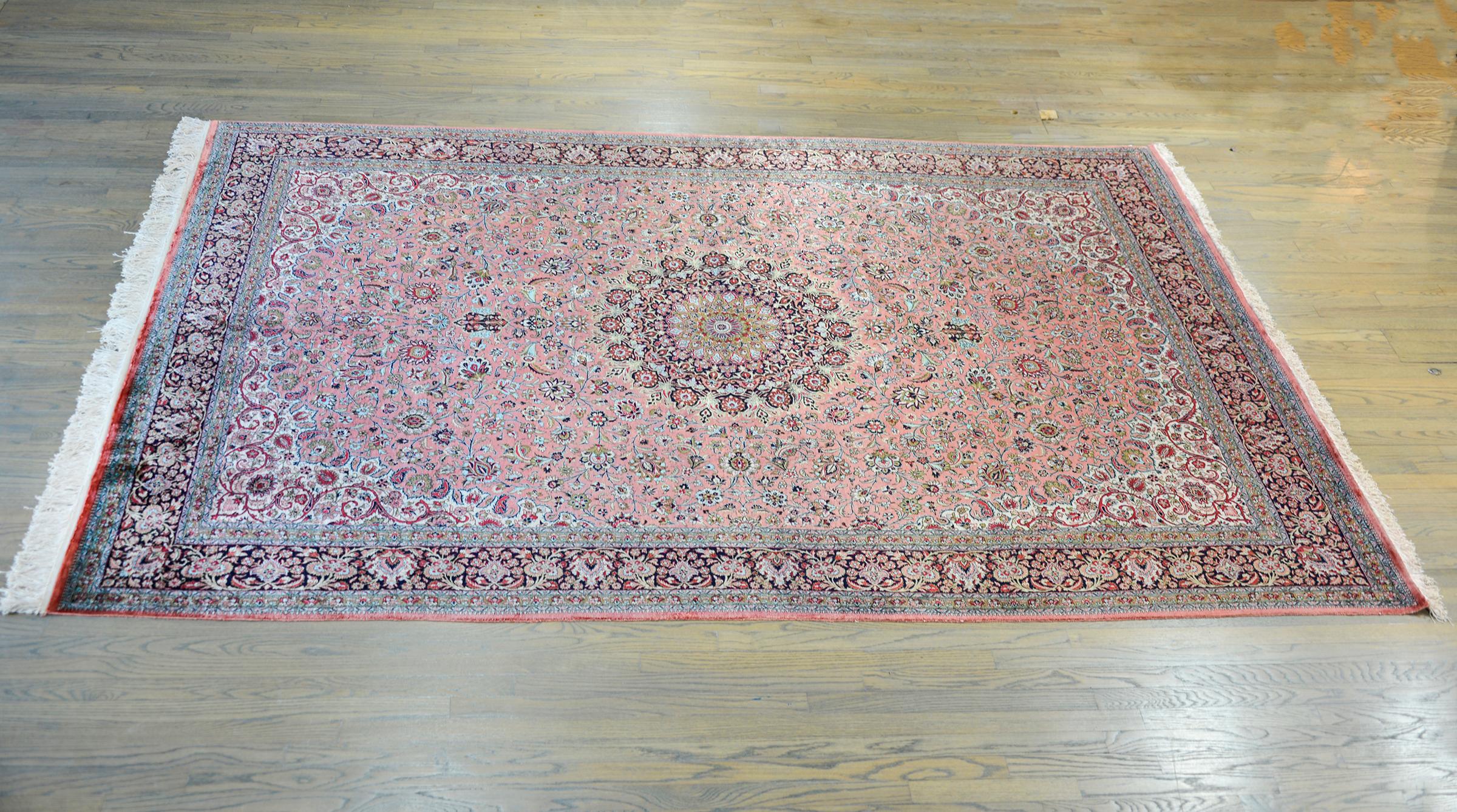 Vintage Silk Persian Qum Rug For Sale 7