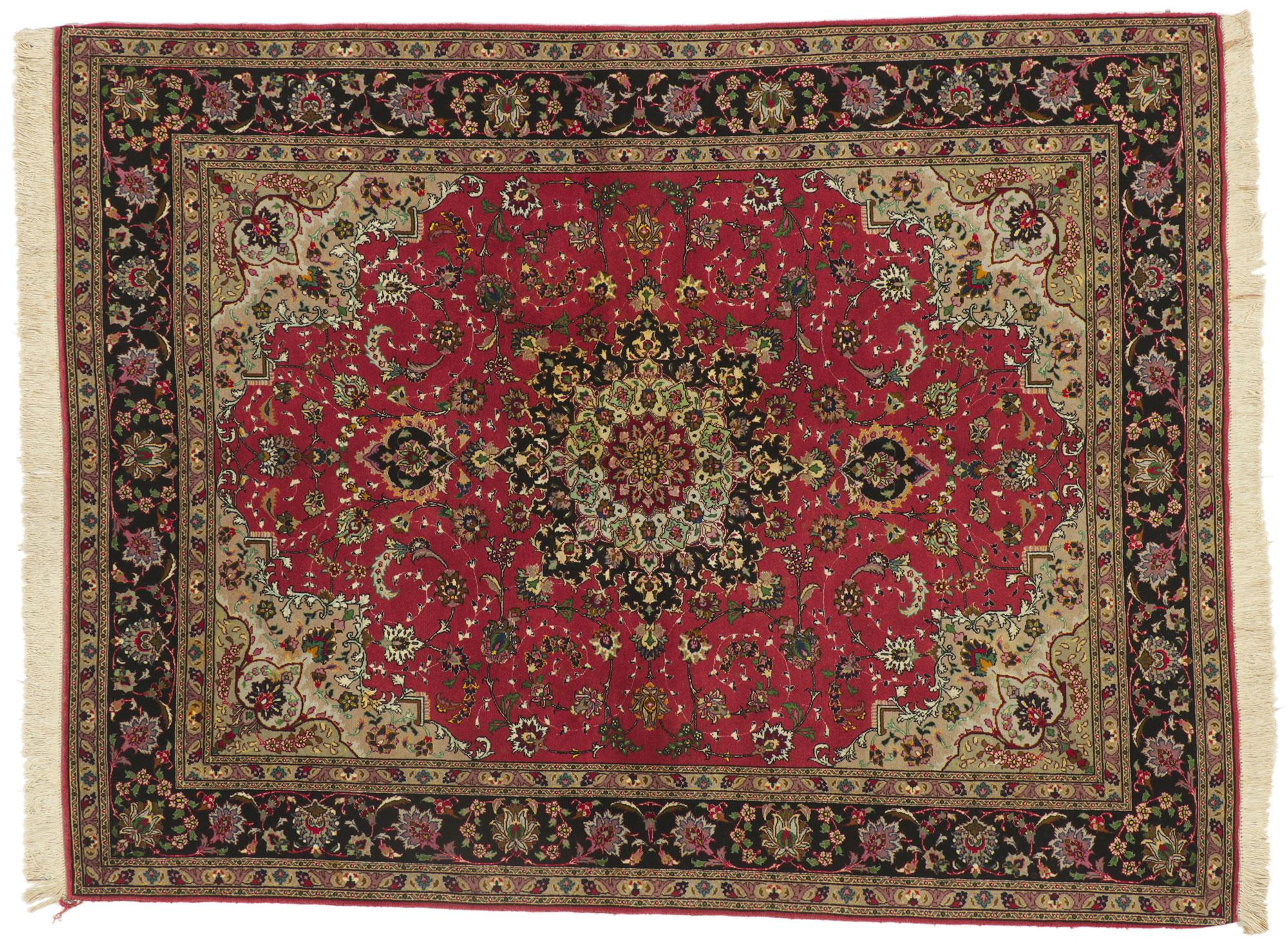 Persischer Tabriz-Teppich aus Seide im Angebot 5