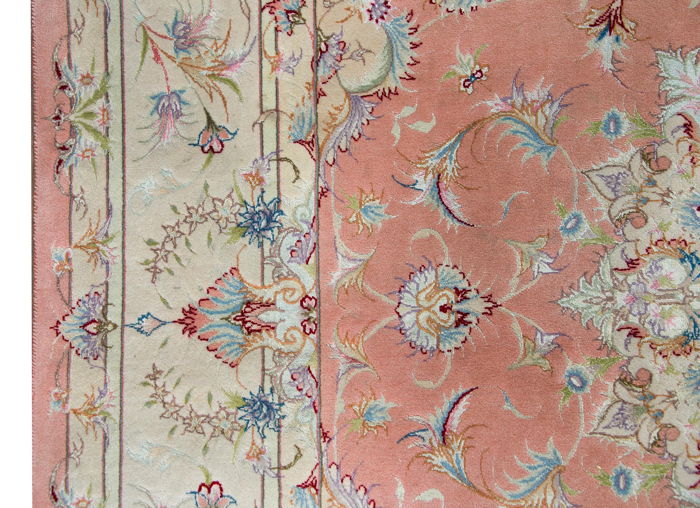 Persischer Tabriz-Teppich aus Seide (Wolle) im Angebot