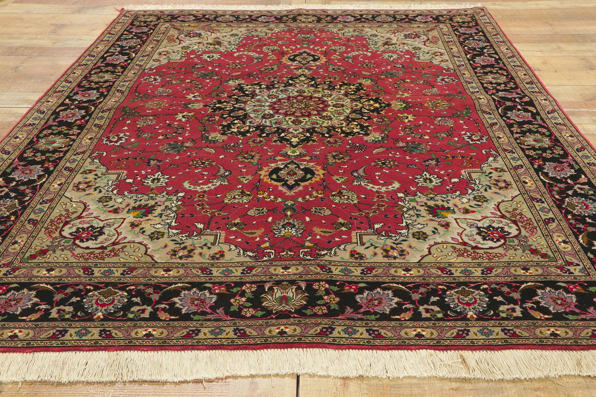 Persischer Tabriz-Teppich aus Seide im Angebot 3