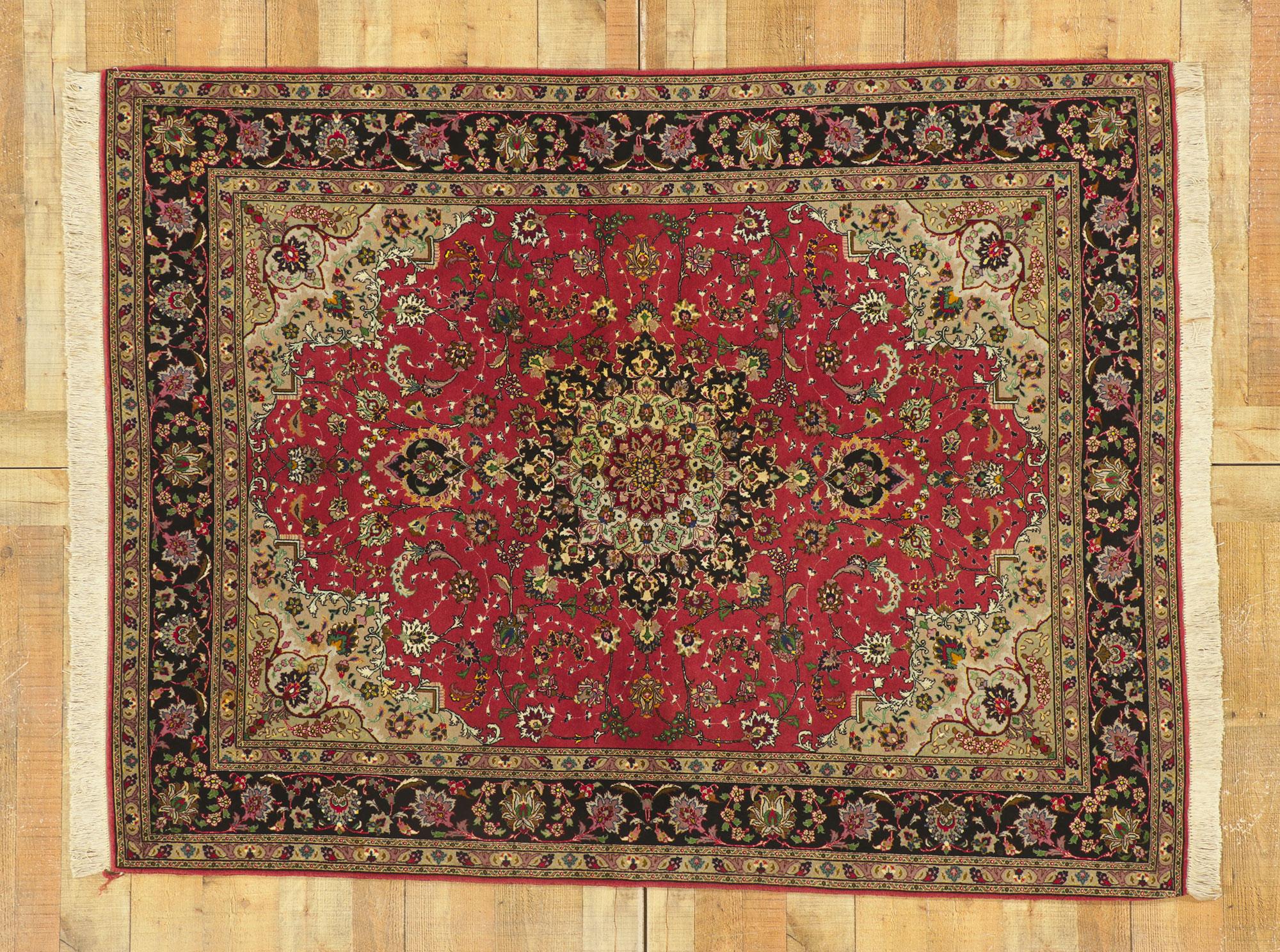Persischer Tabriz-Teppich aus Seide im Angebot 4