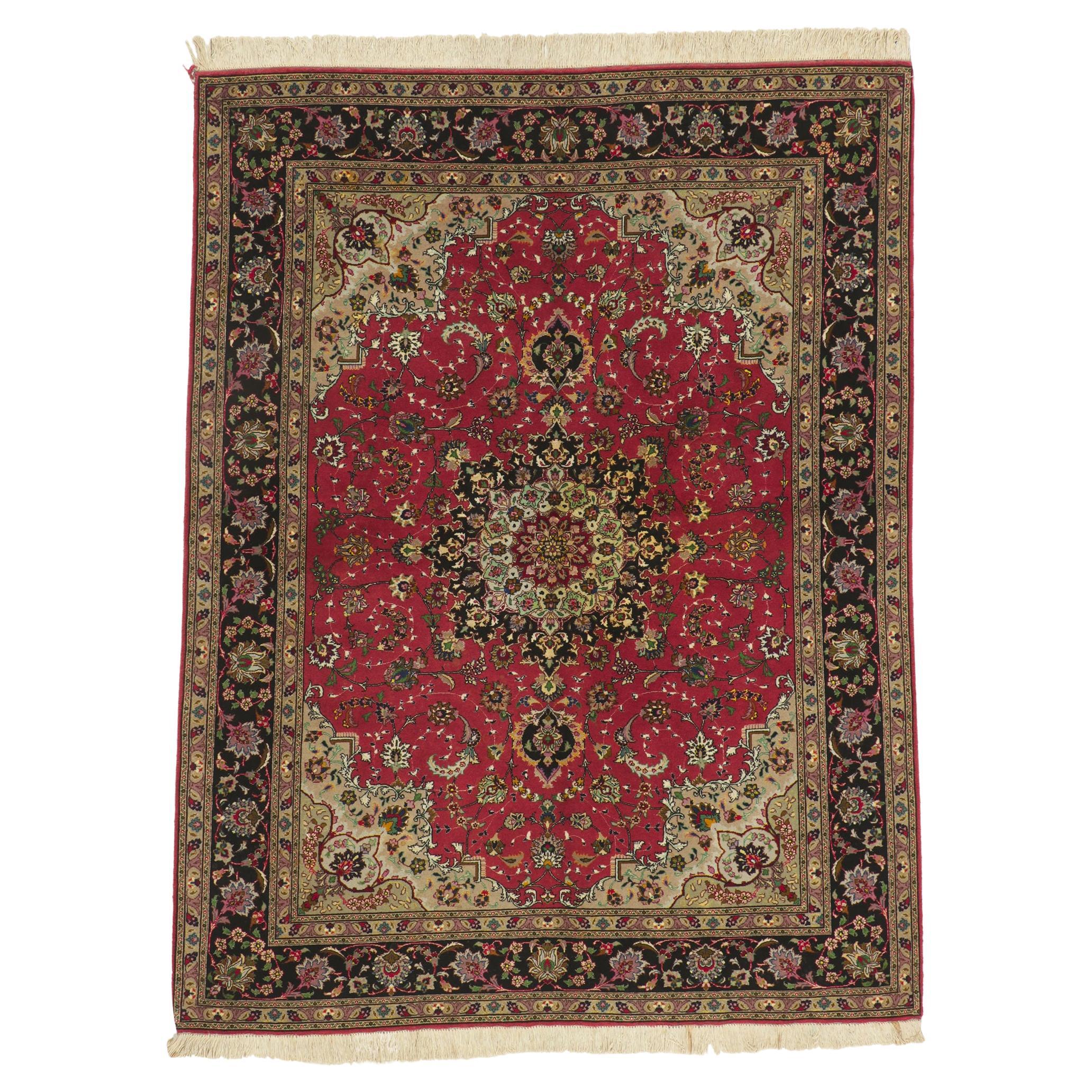 Persischer Tabriz-Teppich aus Seide im Angebot