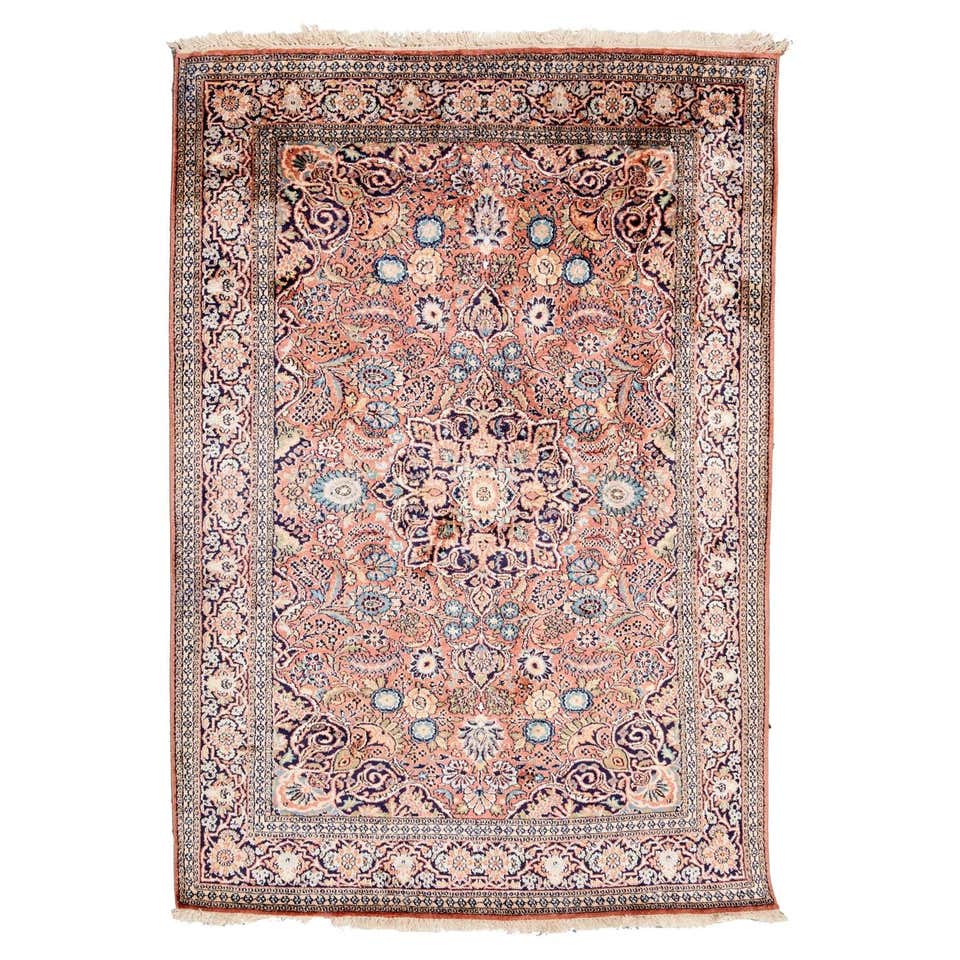 Vintage Embroidered Silk Rug with Victorian Gothic Style For Sale at ...