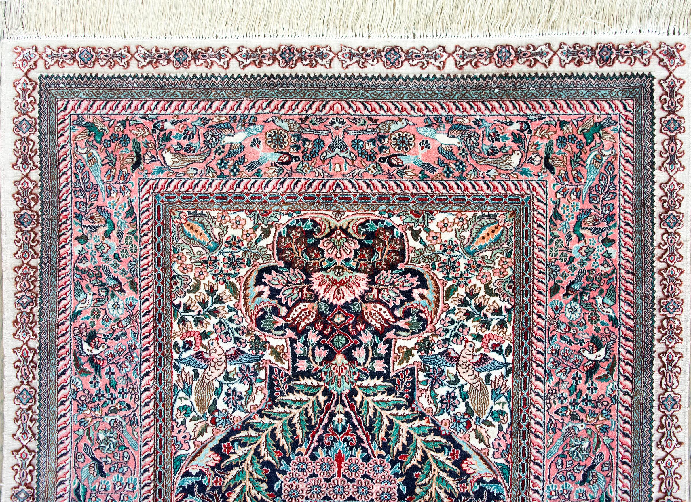 Vintage Silk Prayer Rug For Sale 3