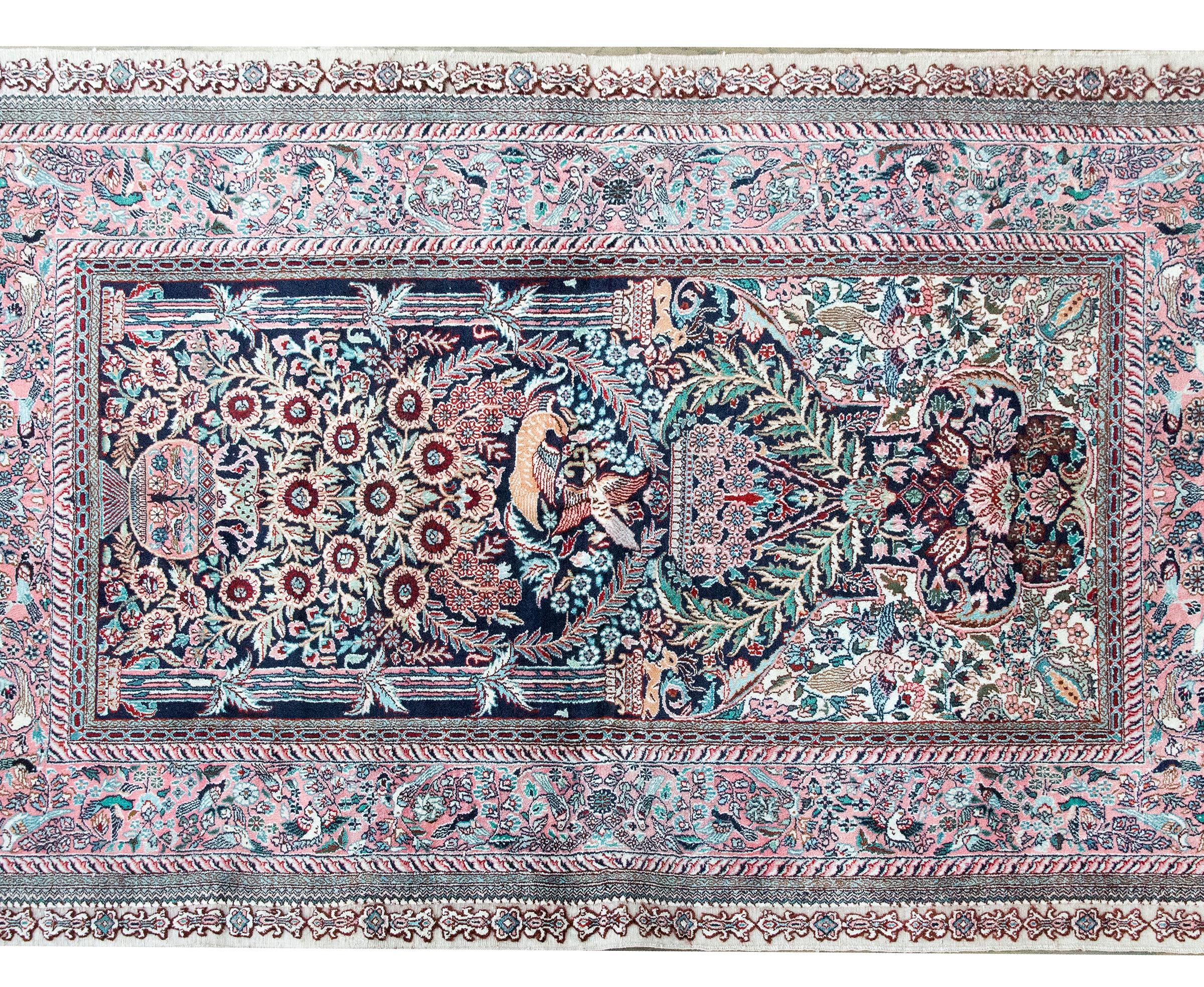Tribal Vintage Silk Prayer Rug For Sale