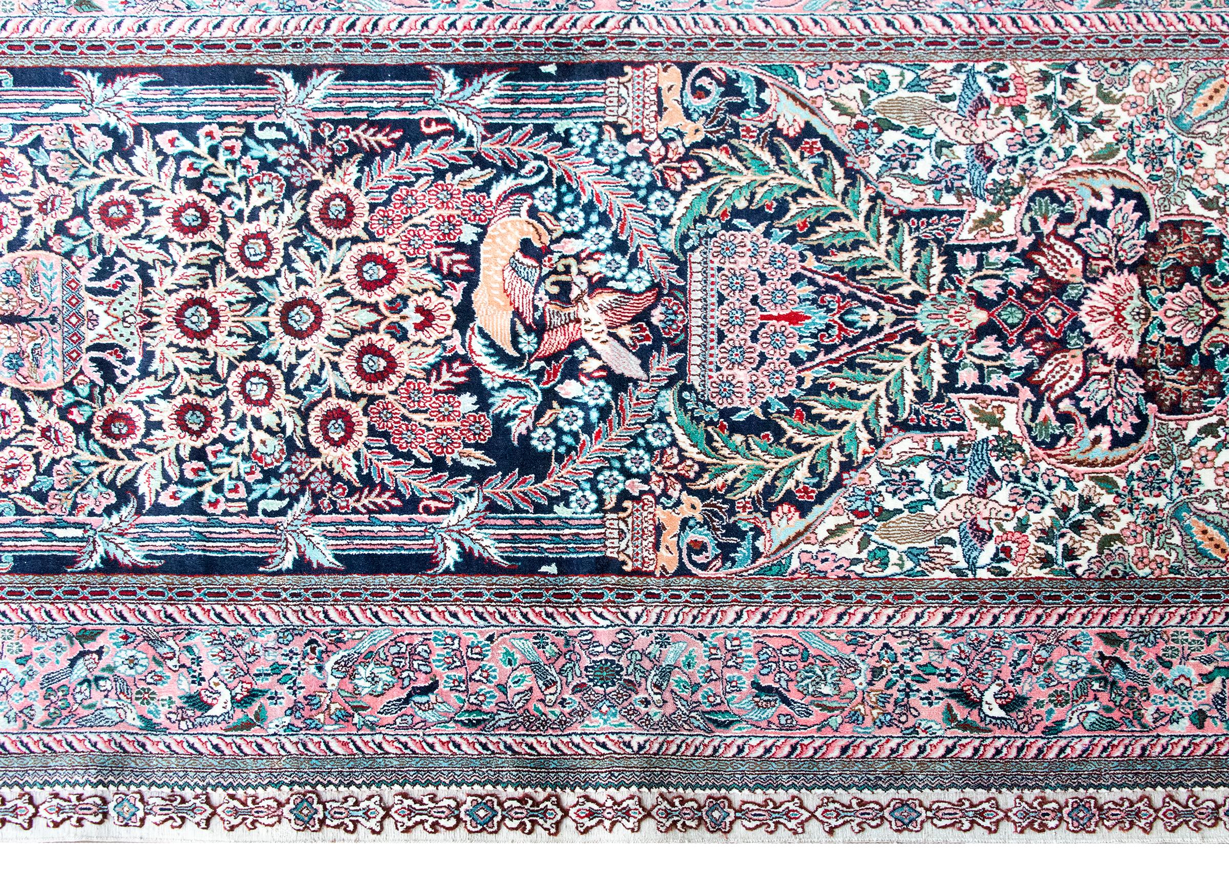 Chinese Vintage Silk Prayer Rug For Sale