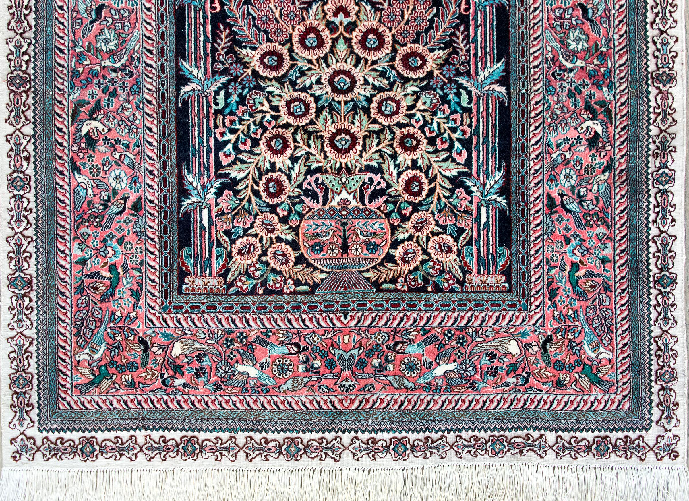 Vintage Silk Prayer Rug For Sale 1