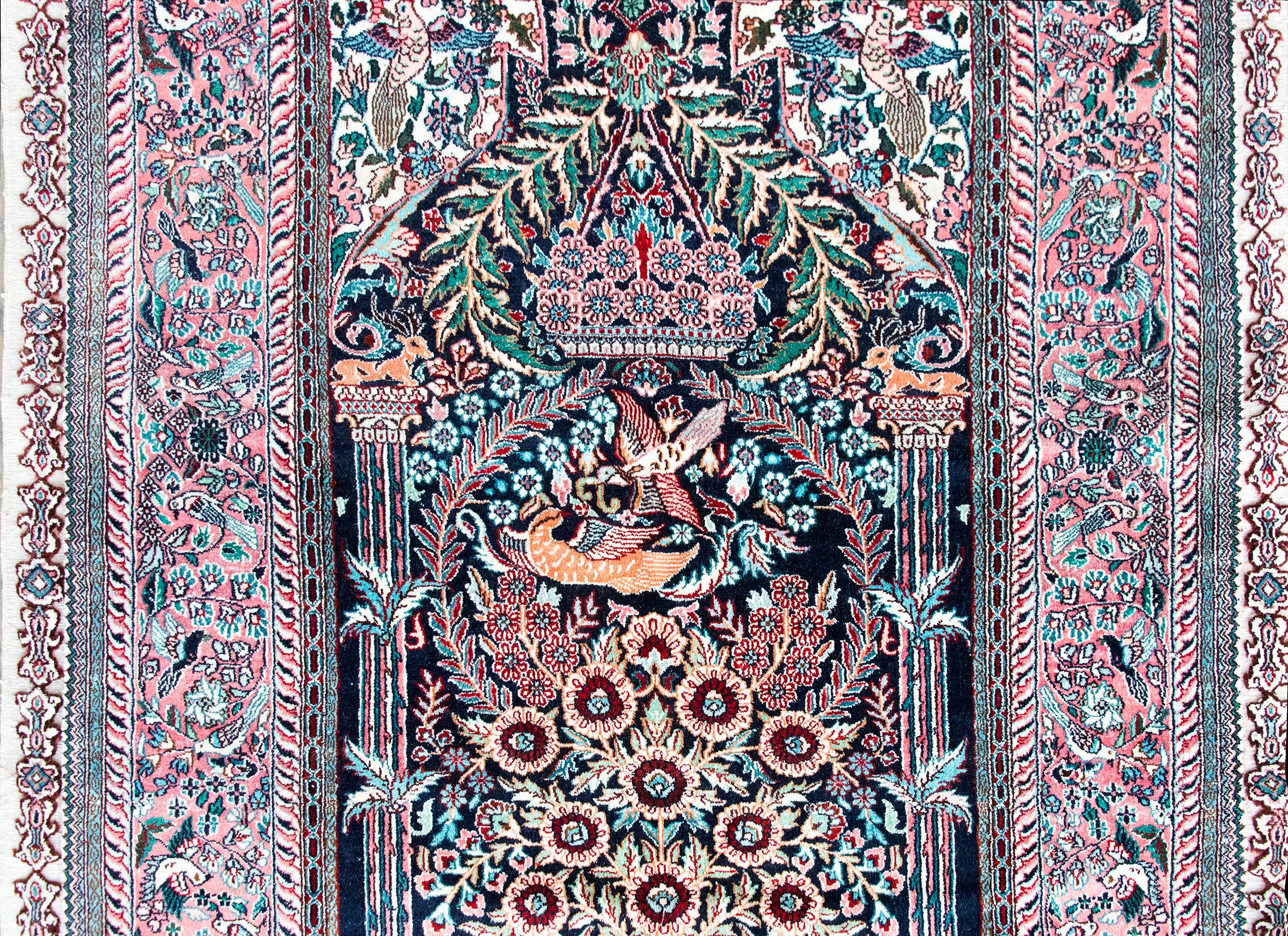 Vintage Silk Prayer Rug For Sale 2