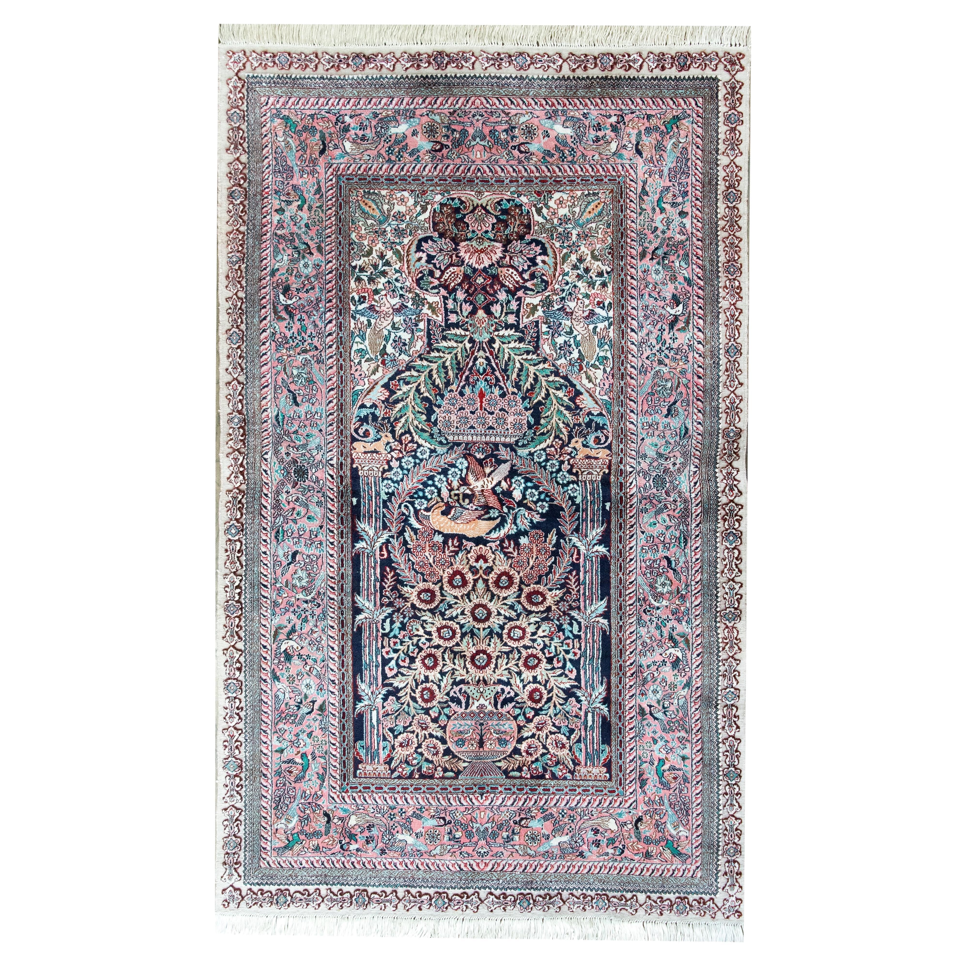 Vintage Silk Prayer Rug