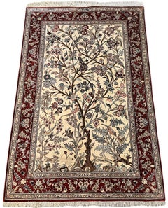 Vintage Silk Qum Rug 1.17m x 0.79m