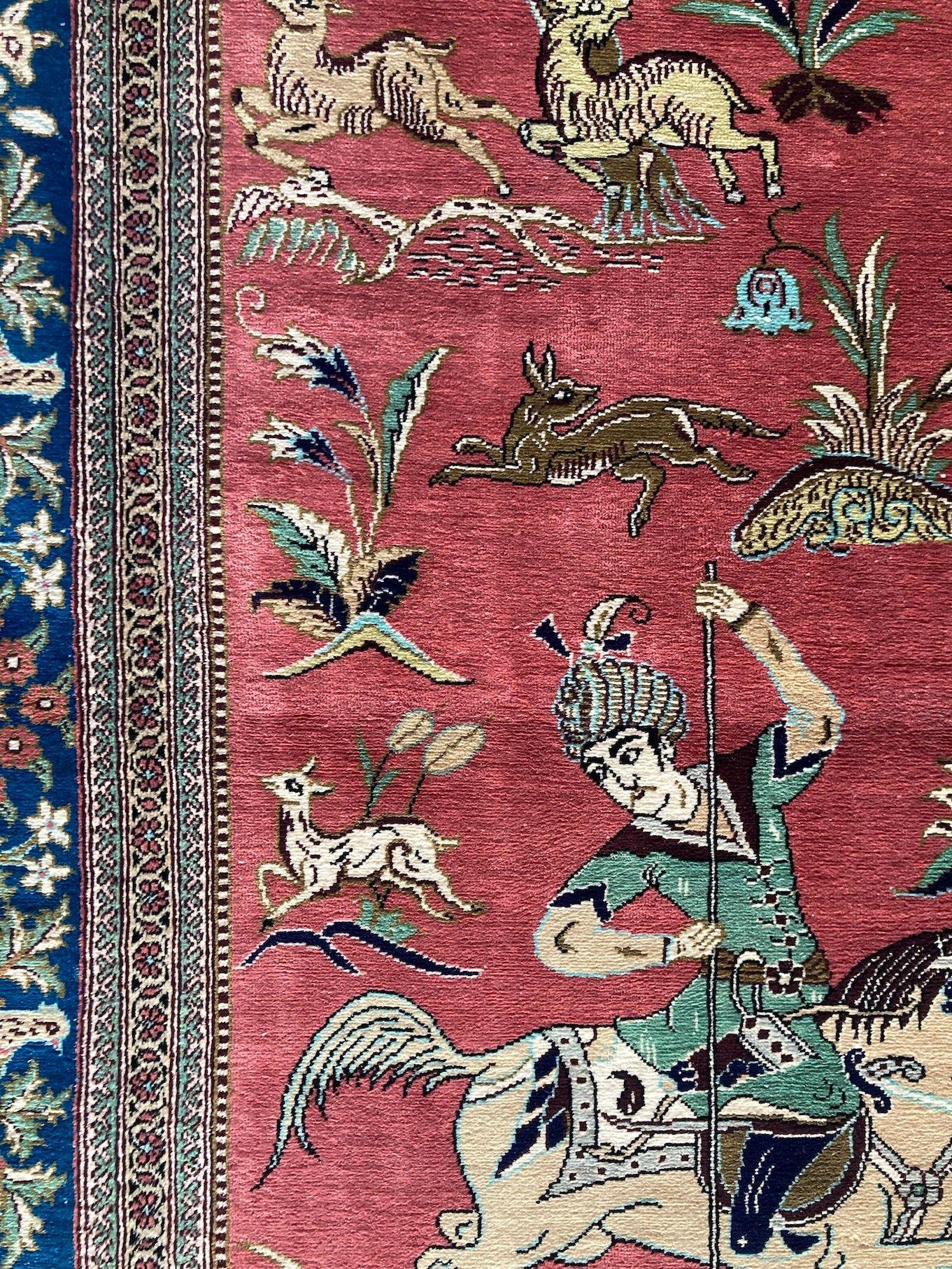 Vintage Silk Qum Rug 1.53m X 1.00m For Sale 8