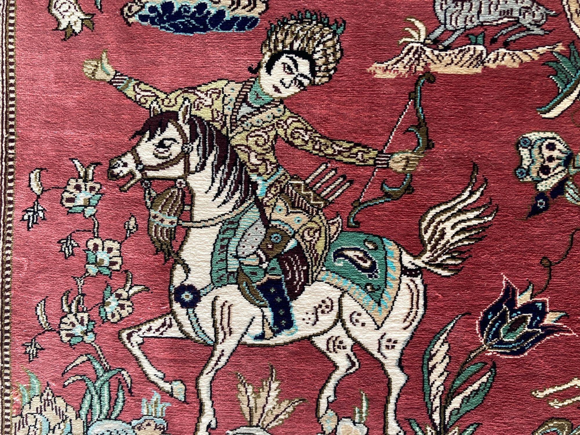 Vintage Silk Qum Rug 1.53m X 1.00m For Sale 9