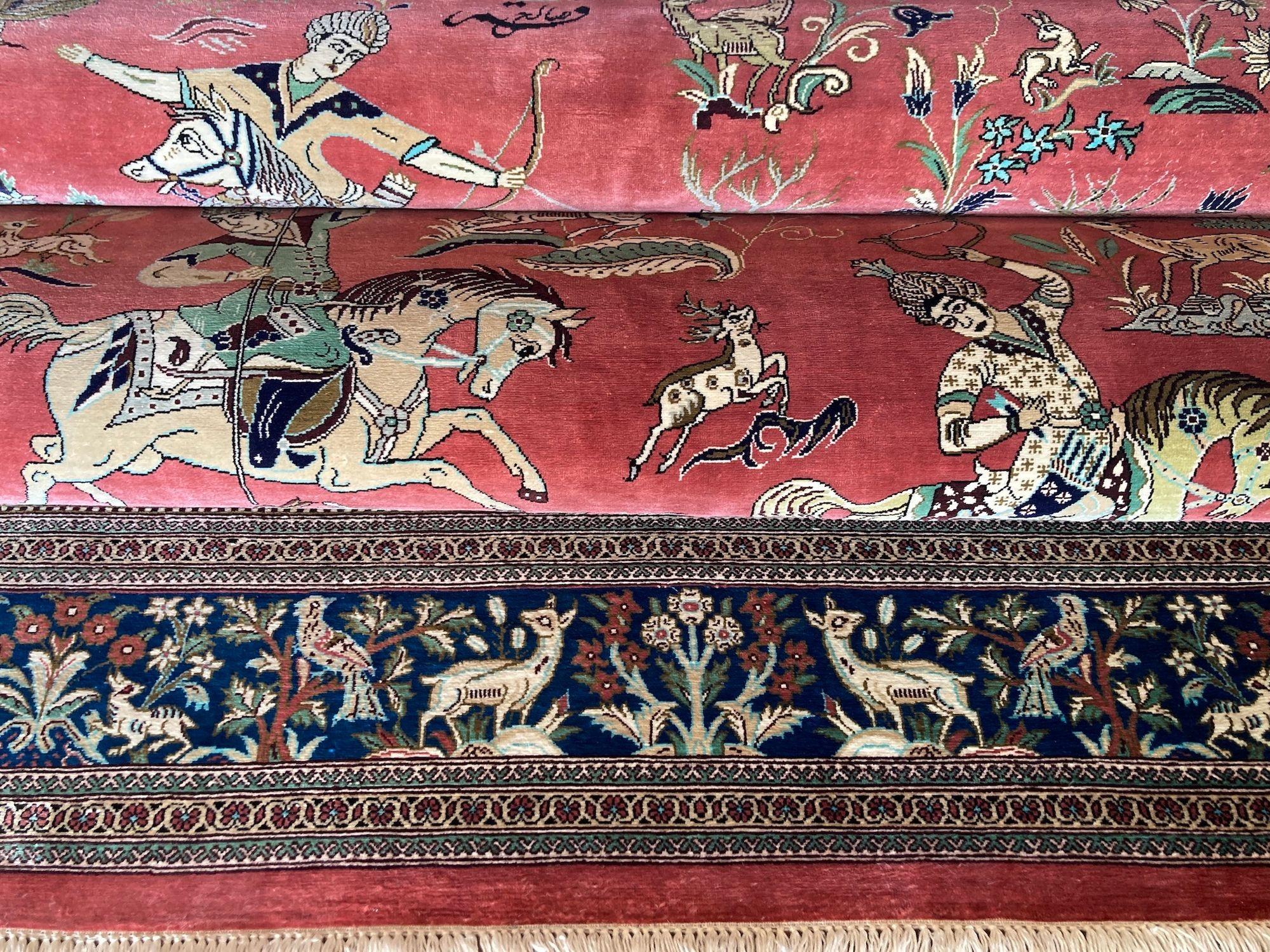 Vintage Silk Qum Rug 1.53m X 1.00m For Sale 10