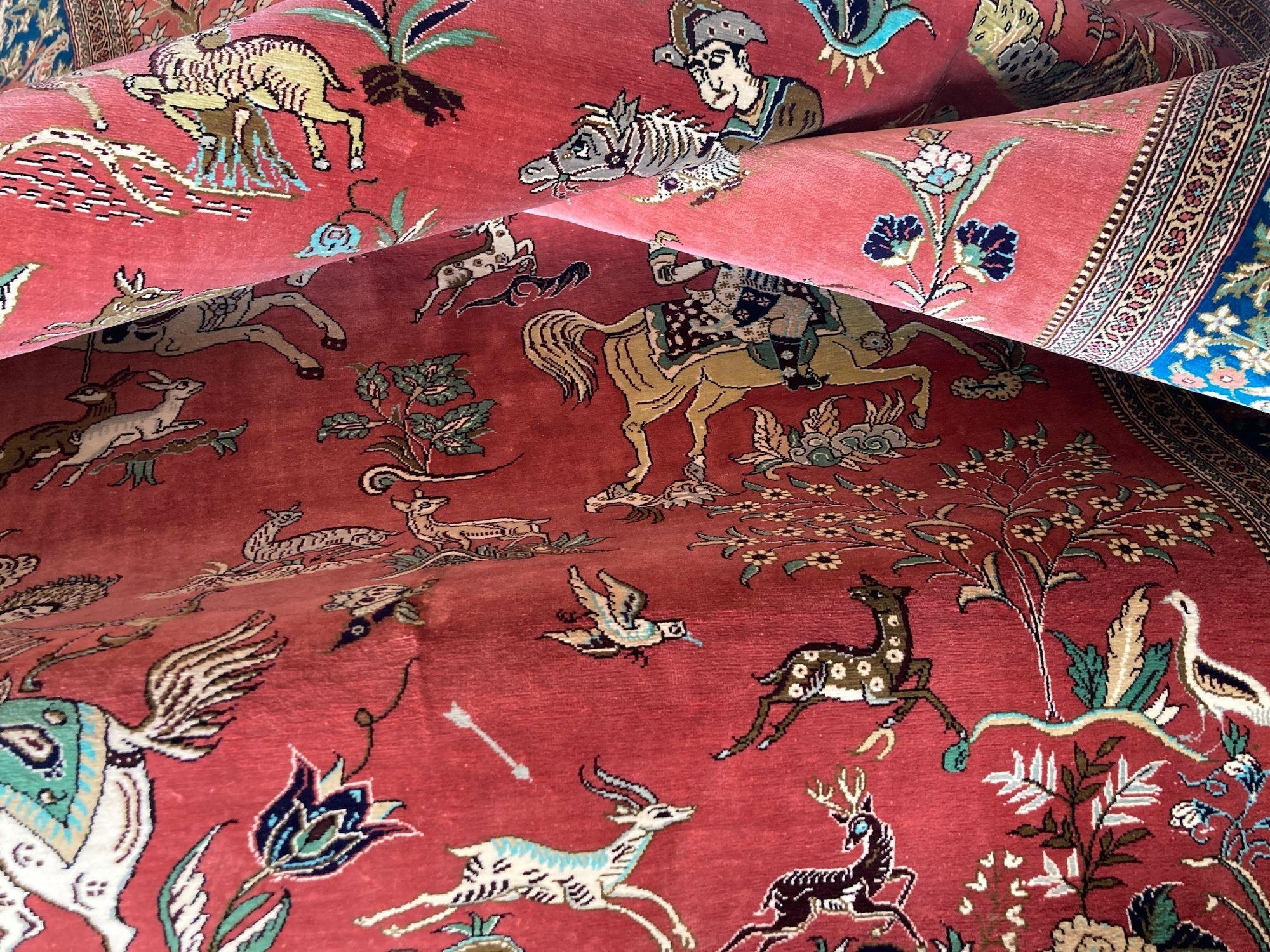 Vintage Silk Qum Rug 1.53m X 1.00m For Sale 11