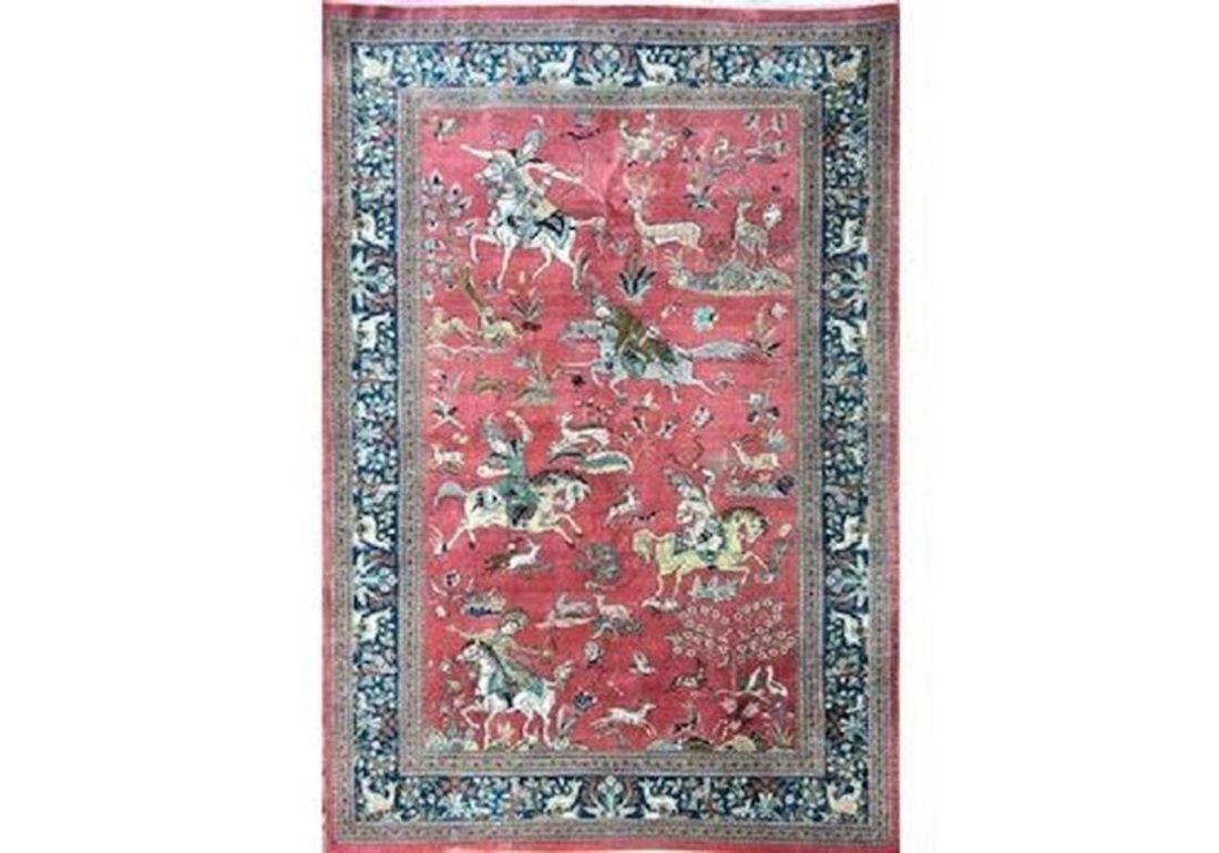 Vintage Silk Qum Rug 1.53m X 1.00m For Sale 1