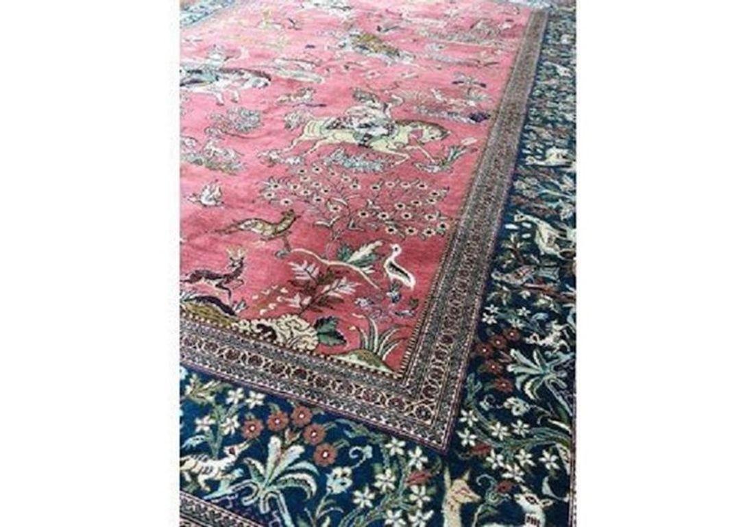 Vintage Silk Qum Rug 1.53m X 1.00m For Sale 4