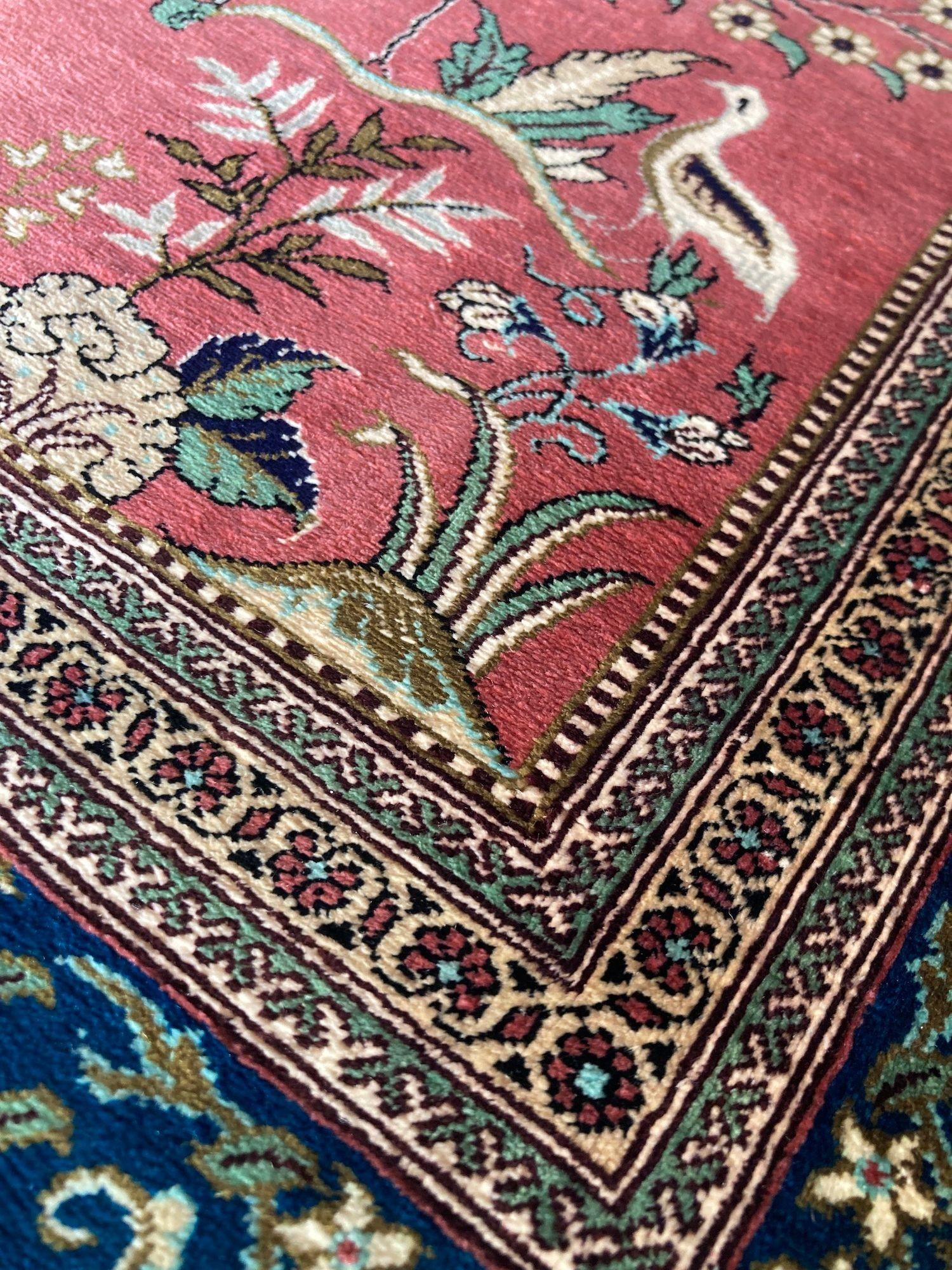 Vintage Silk Qum Rug 1.53m X 1.00m For Sale 5