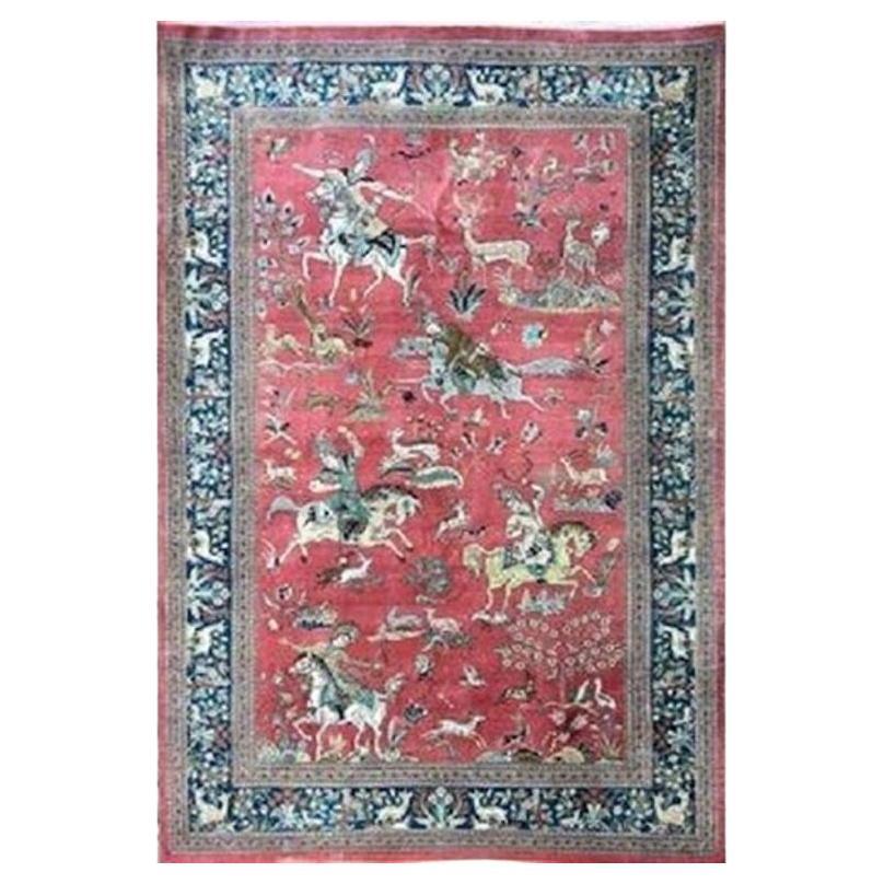 Vintage Silk Qum Rug 1.53m X 1.00m For Sale