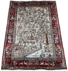 Vintage Silk Qum Rug 2.03m x 1.44m
