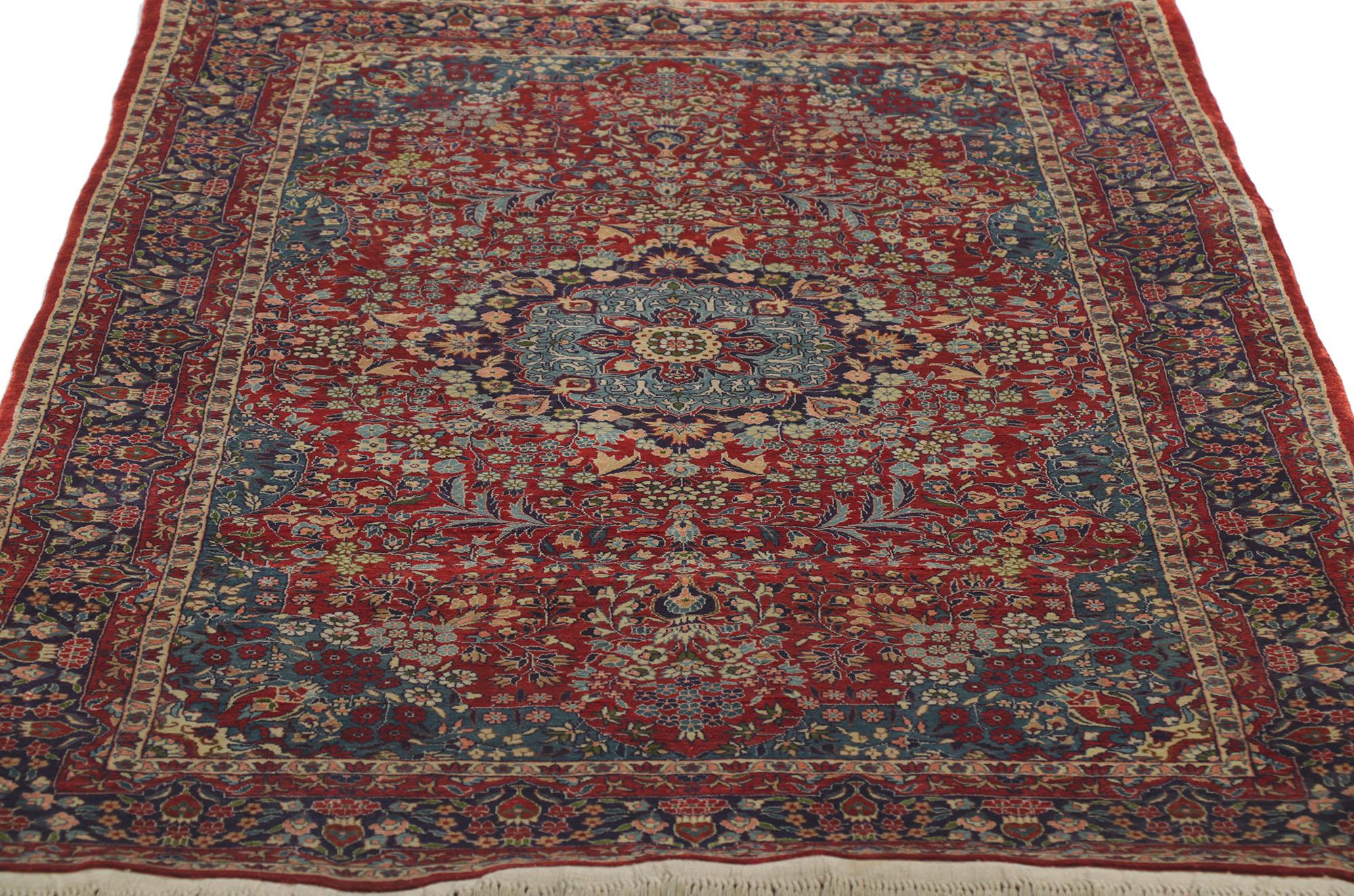 Vintage Silk Qum Style Rug In Good Condition For Sale In Dallas, TX