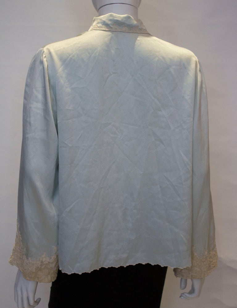 Vintage Silk Satin bed Jacket with Lace Detail at 1stDibs | silk bed ...