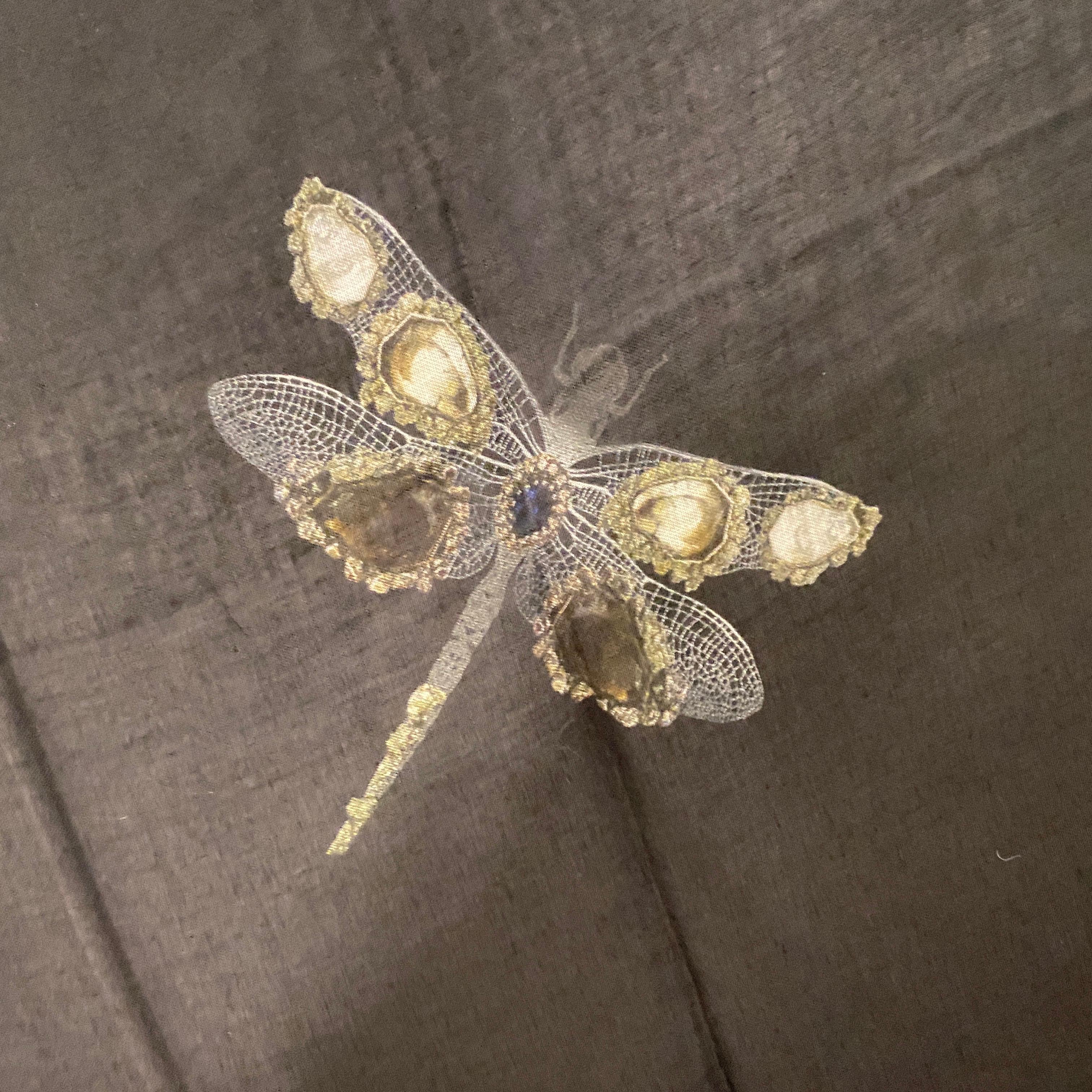 Vintage Silk Scarf by Alexander Mcqueen Depicting Dragonflies In Good Condition In Aci Castello, IT
