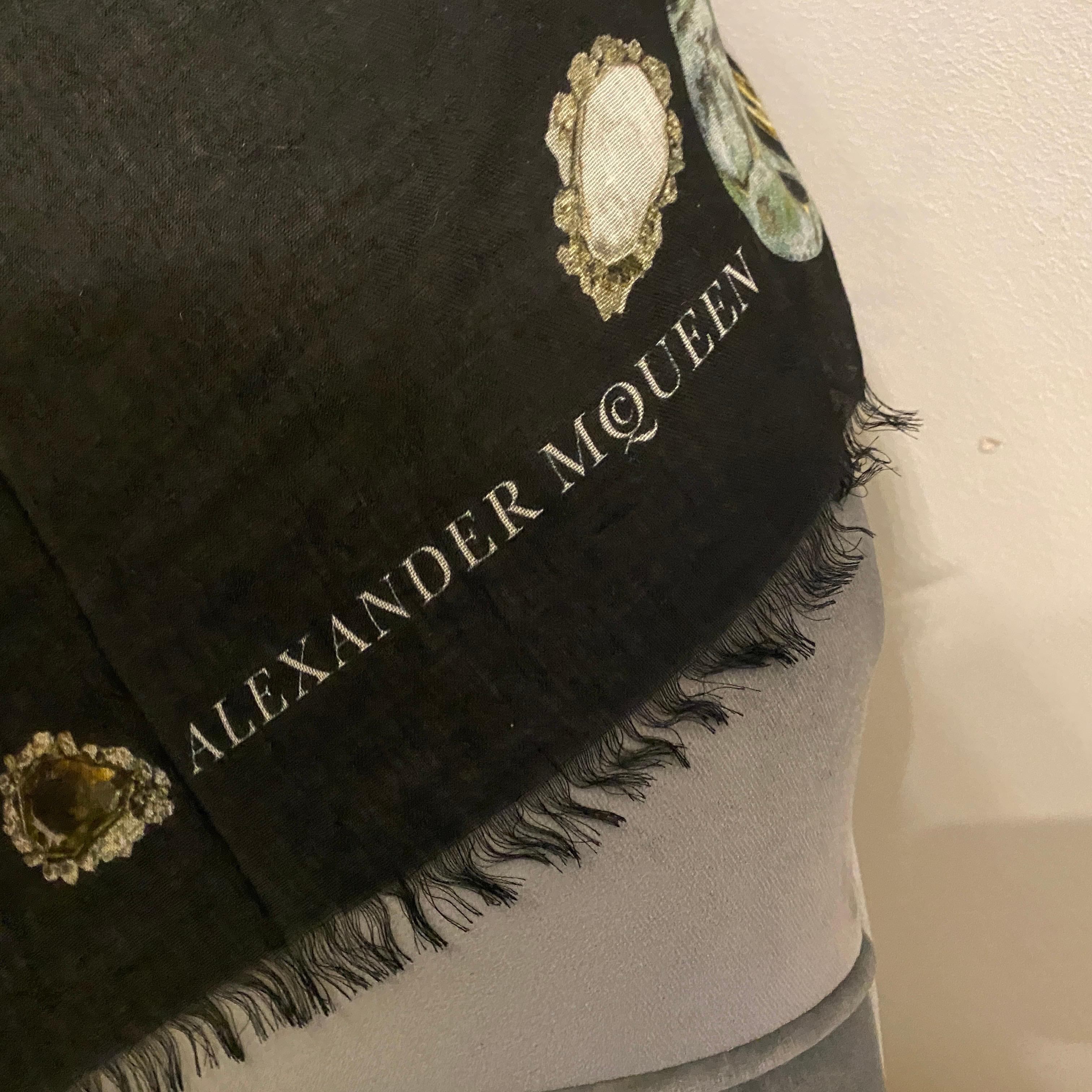 Women's or Men's Vintage Silk Scarf by Alexander Mcqueen Depicting Dragonflies