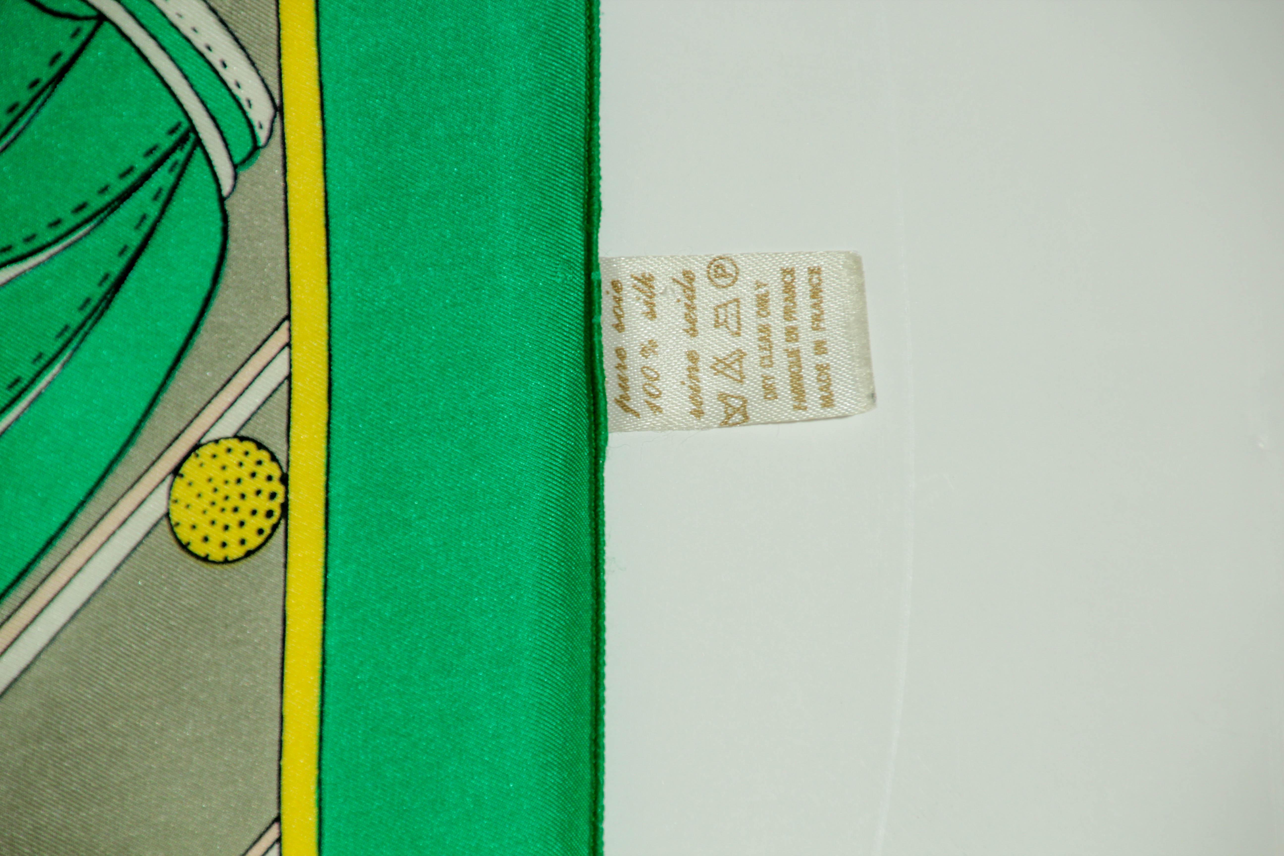 Vintage Silk Scarf by Golf and Green Concept Paris France with Golf Motifs 5