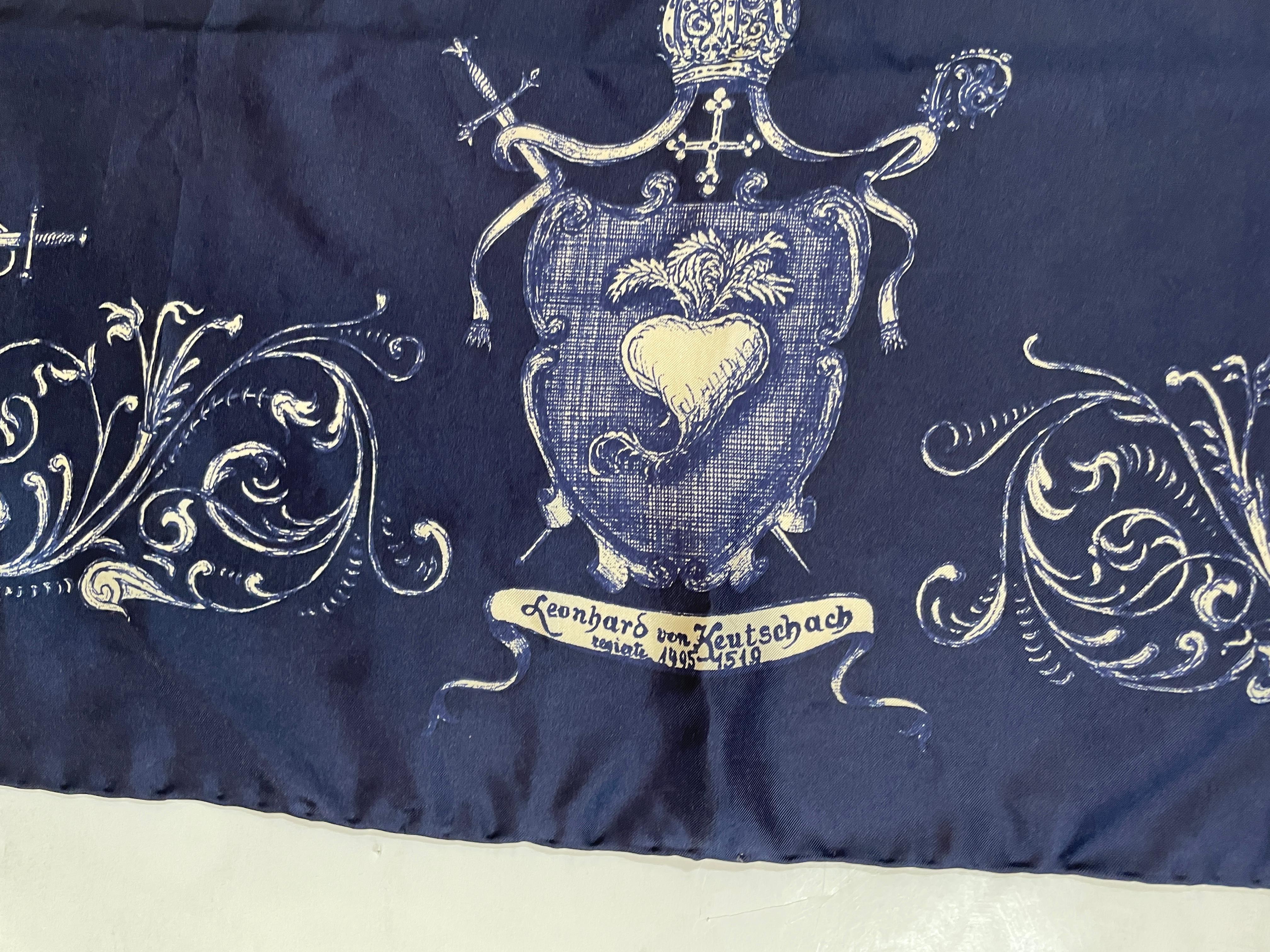 Vintage Silk Scarf of The Prince Archbishops of Salzburg with Coat Of Arms For Sale 7