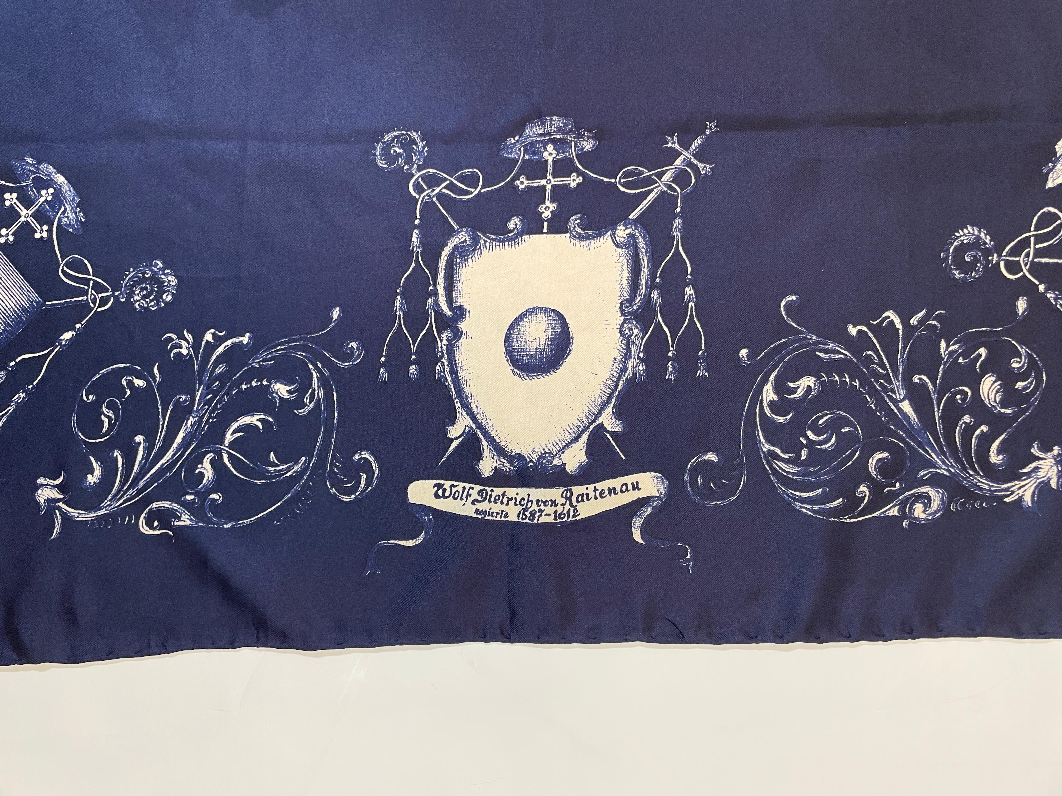 Vintage Silk Scarf of The Prince Archbishops of Salzburg with Coat Of Arms For Sale 8