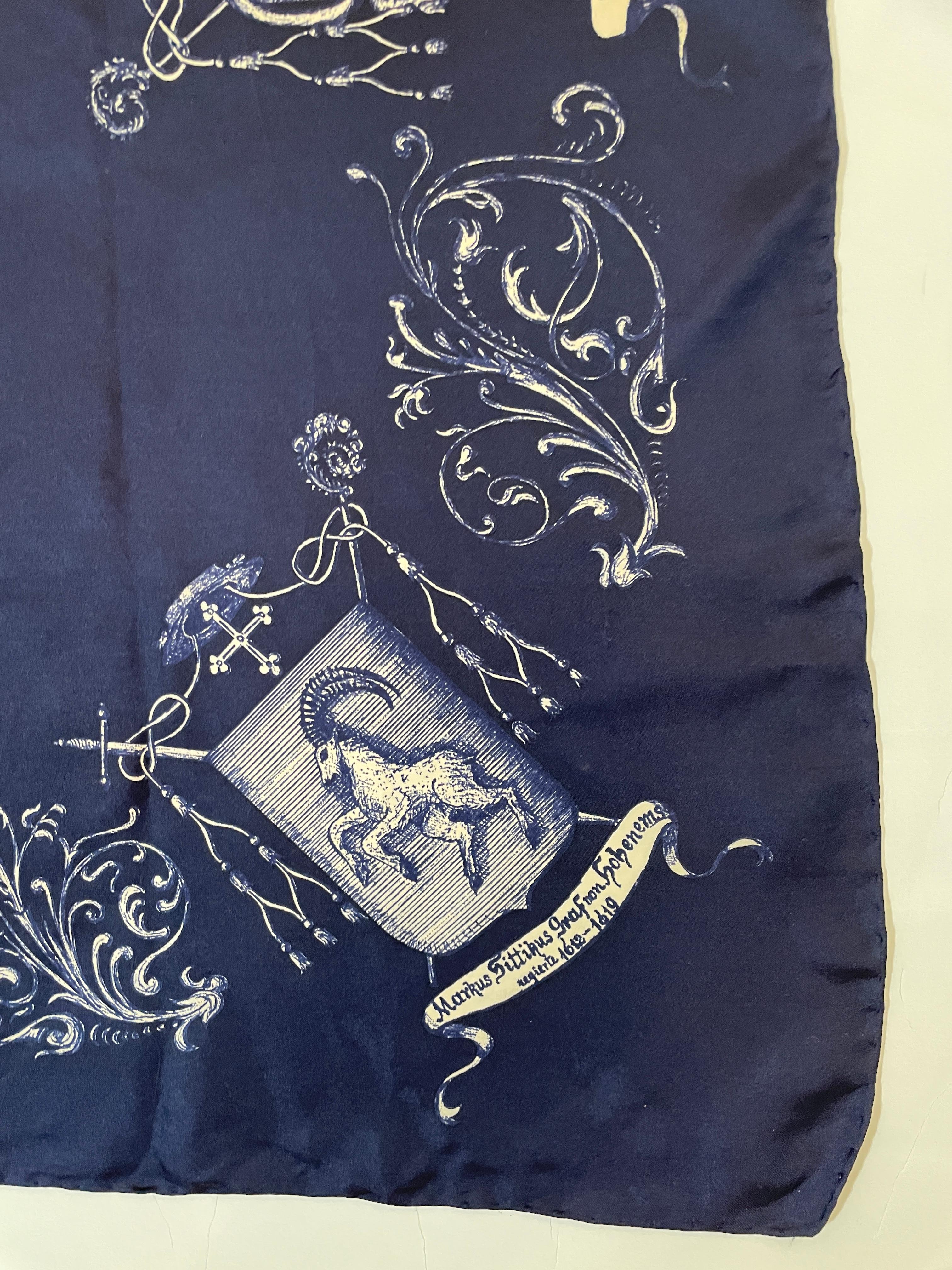Vintage Silk Scarf of The Prince Archbishops of Salzburg with Coat Of Arms For Sale 9