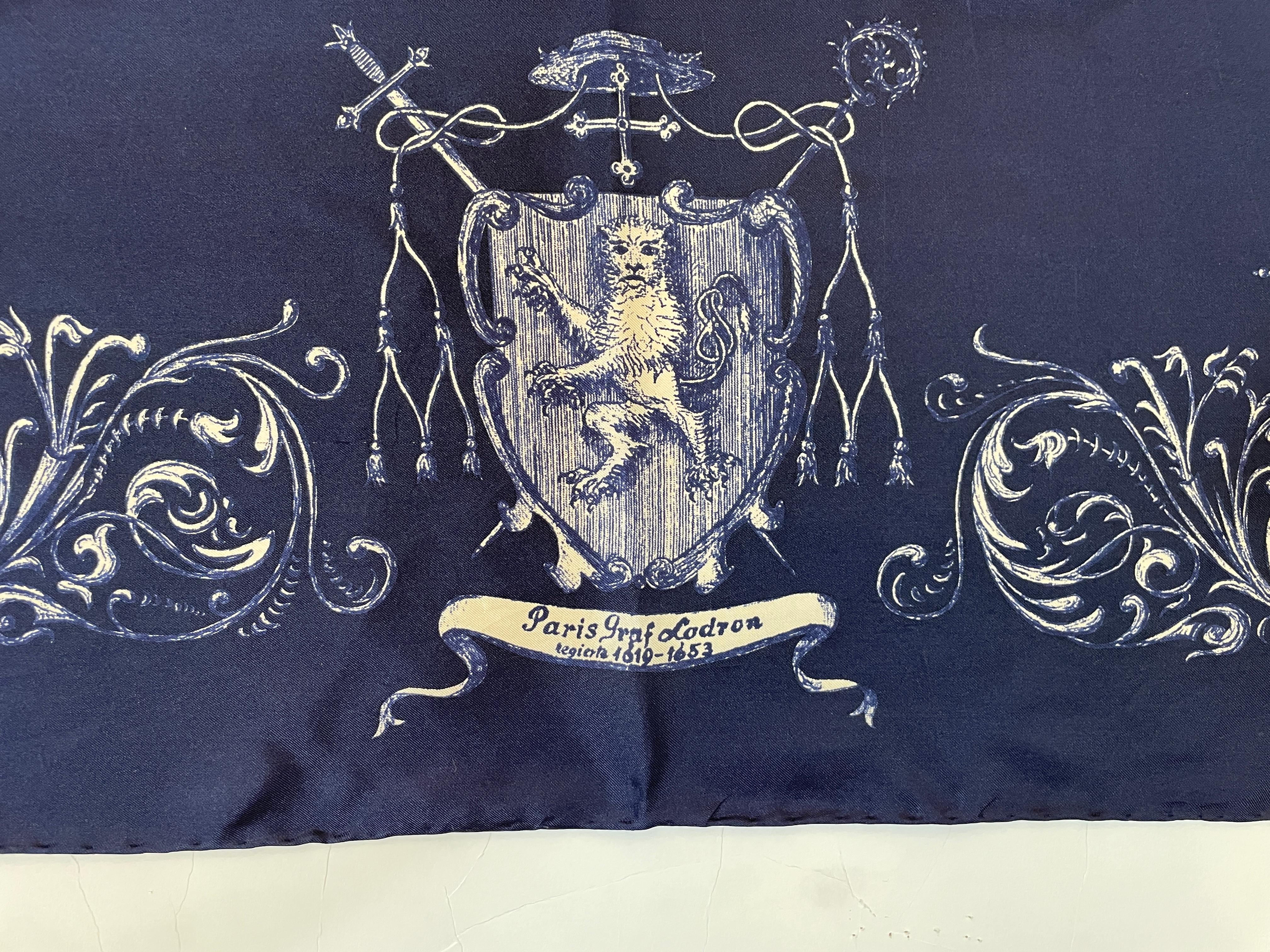 Vintage Silk Scarf of The Prince Archbishops of Salzburg with Coat Of Arms For Sale 10