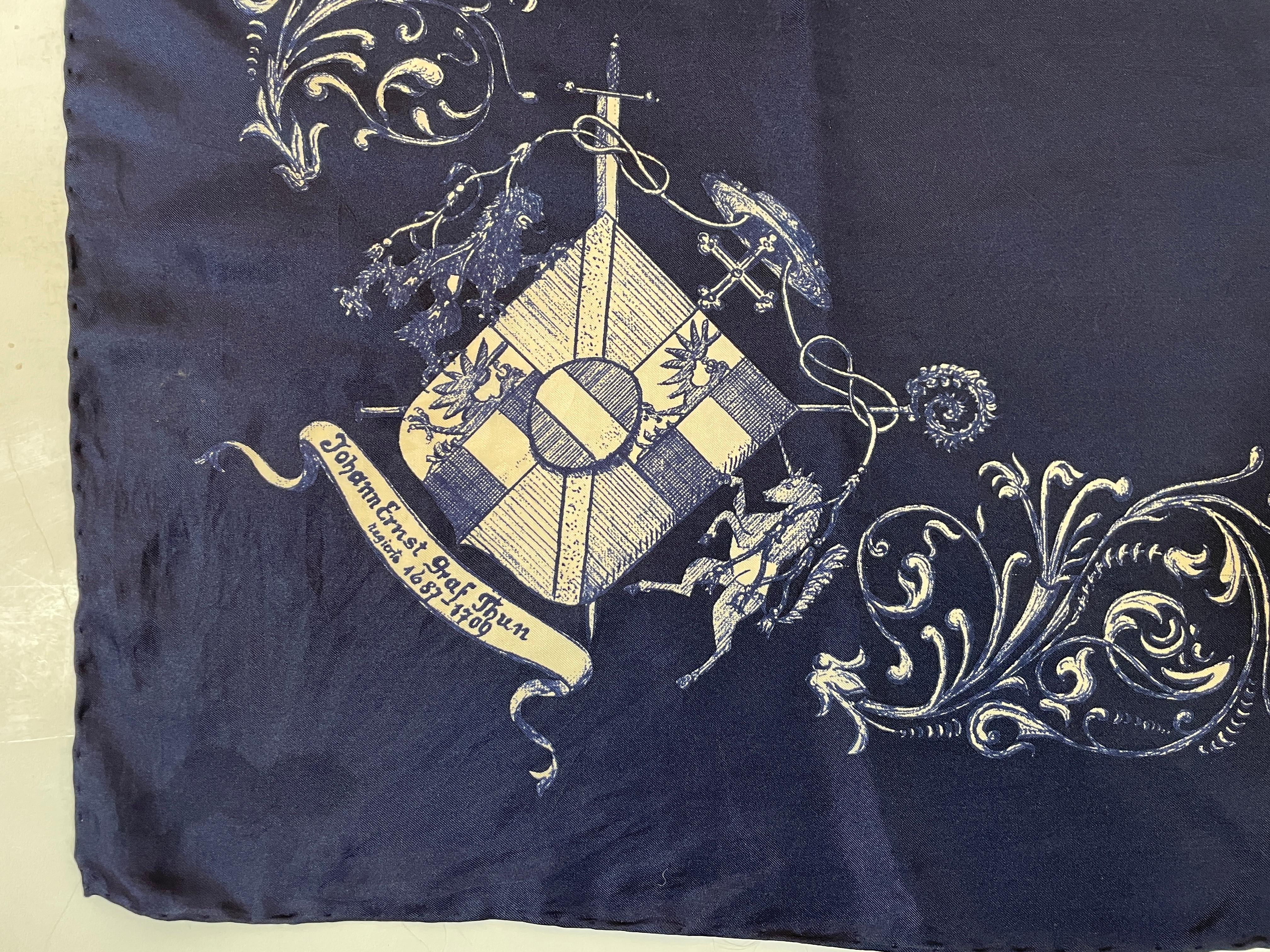 Vintage Silk Scarf of The Prince Archbishops of Salzburg with Coat Of Arms For Sale 11
