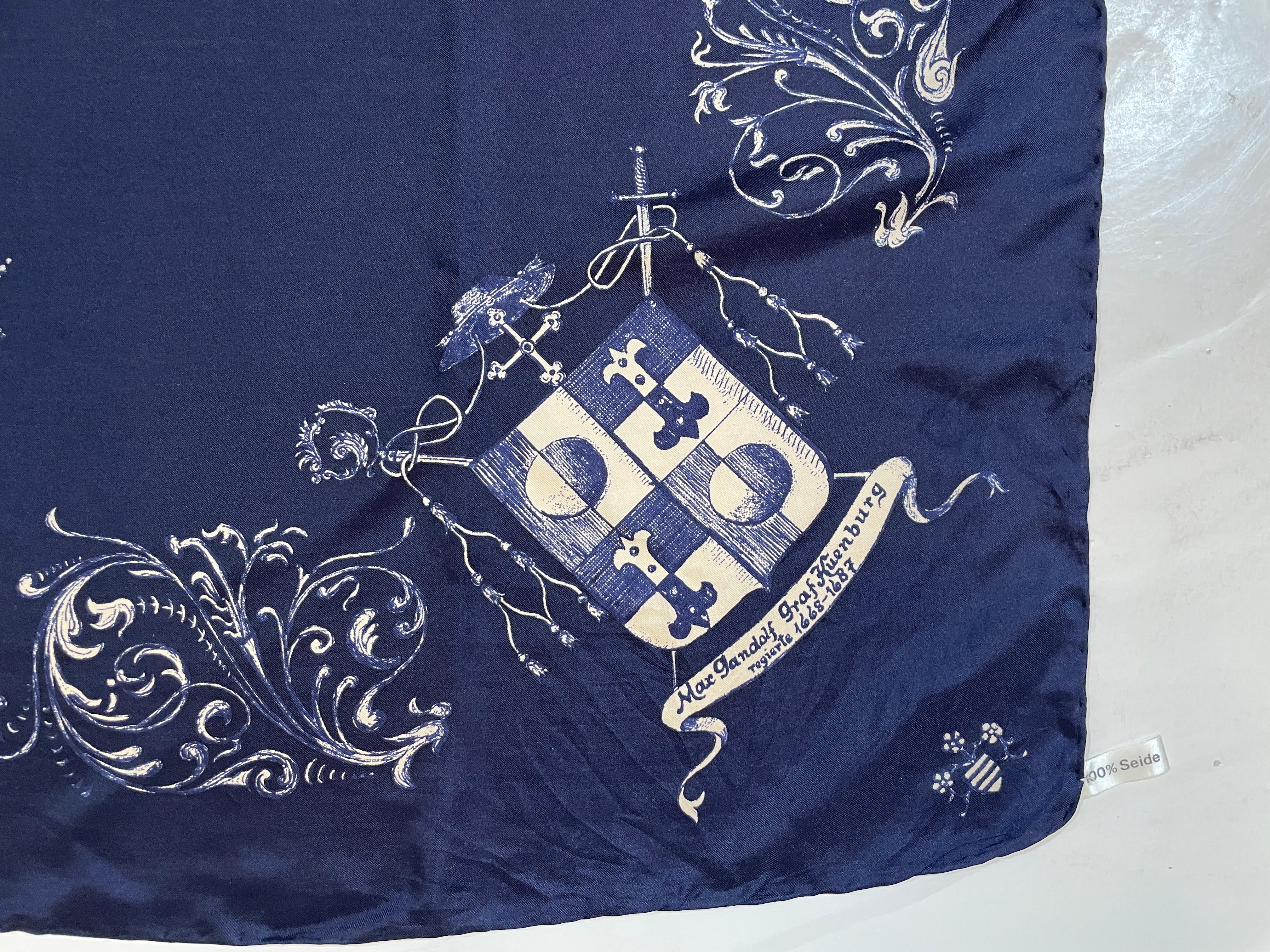 Vintage Silk Scarf of The Prince Archbishops of Salzburg with Coat Of Arms For Sale 4