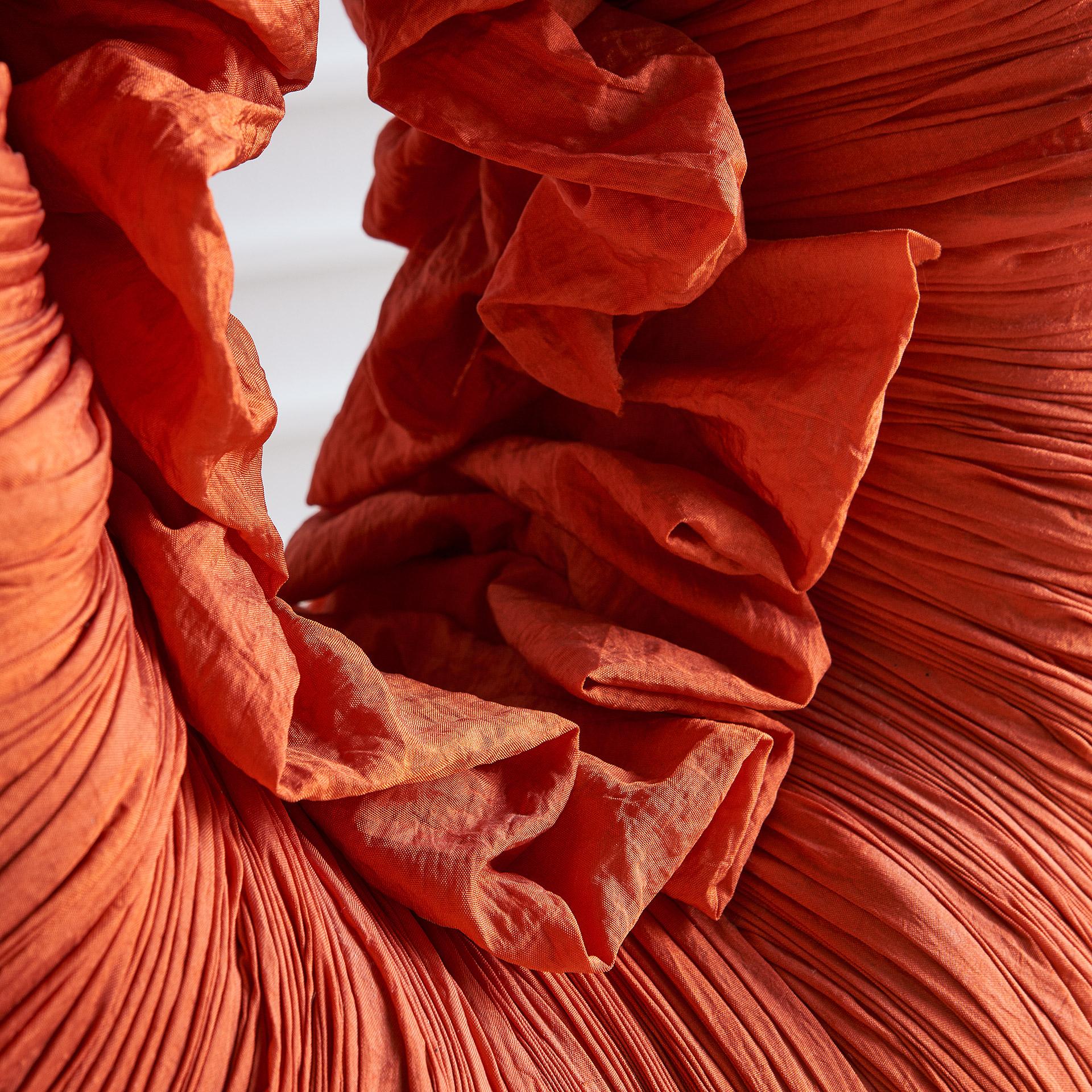 20th Century Organic Floor Sculpture in Coral Silk 