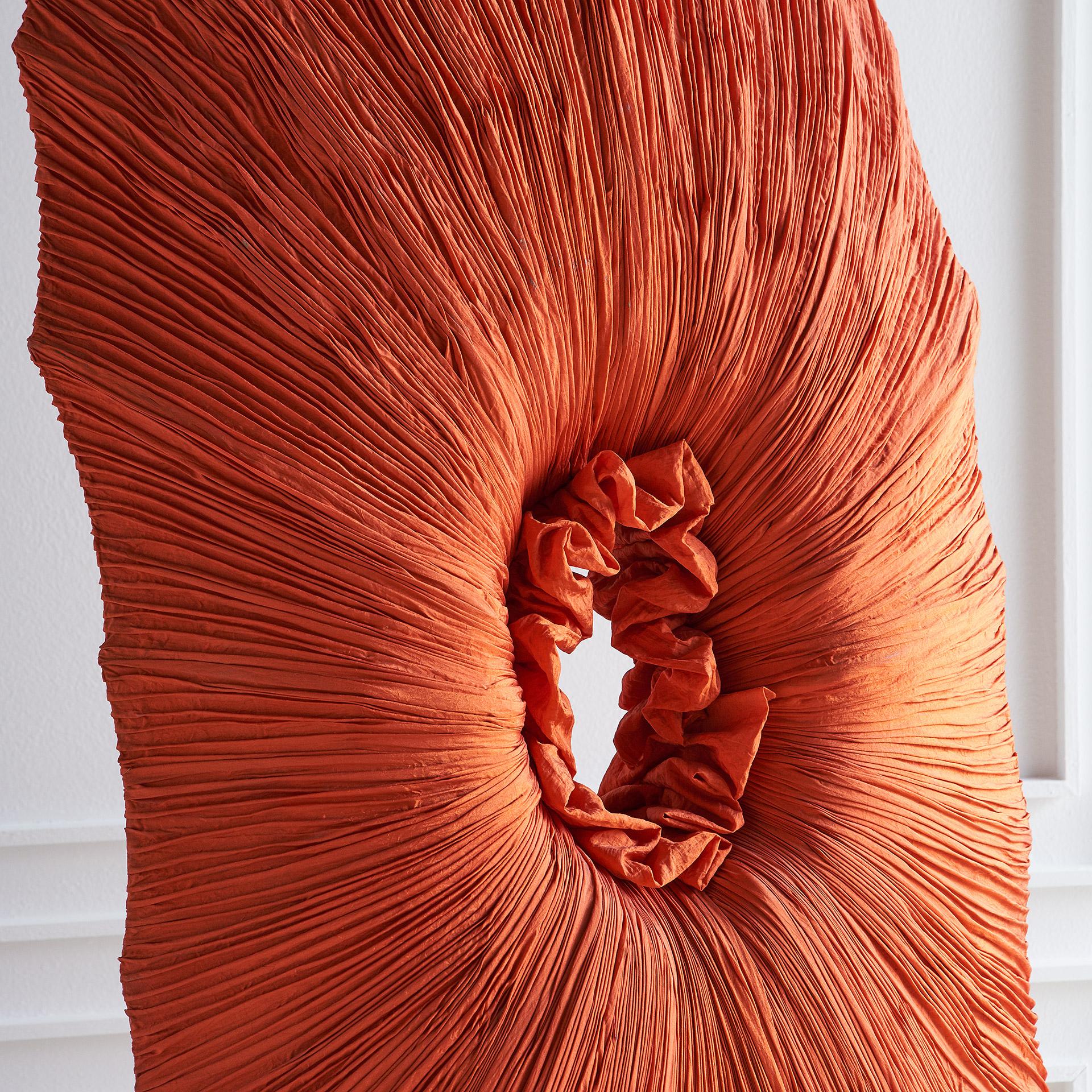 Organic Floor Sculpture in Coral Silk  2