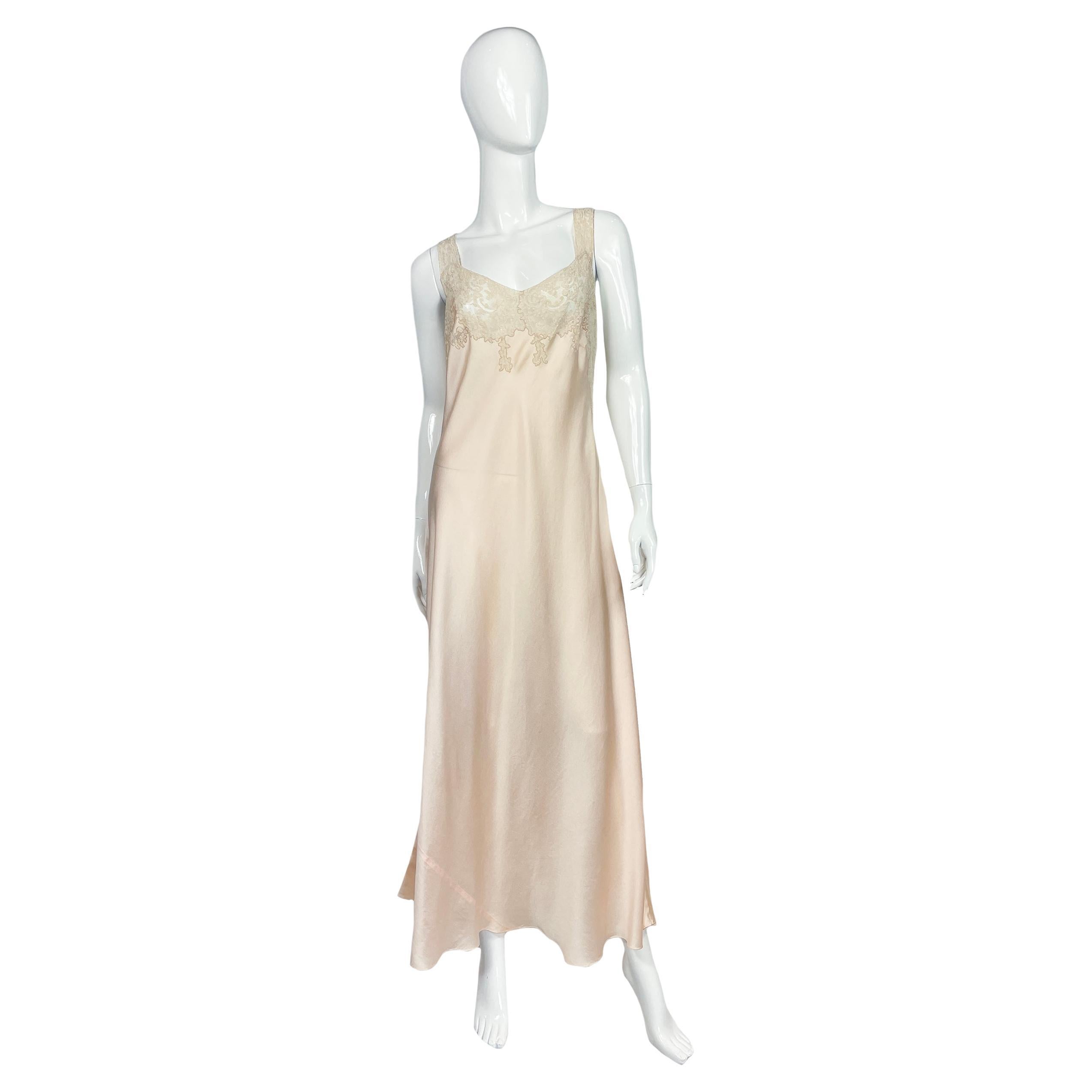 Vintage Silk Sleep Dress, 1930s For Sale