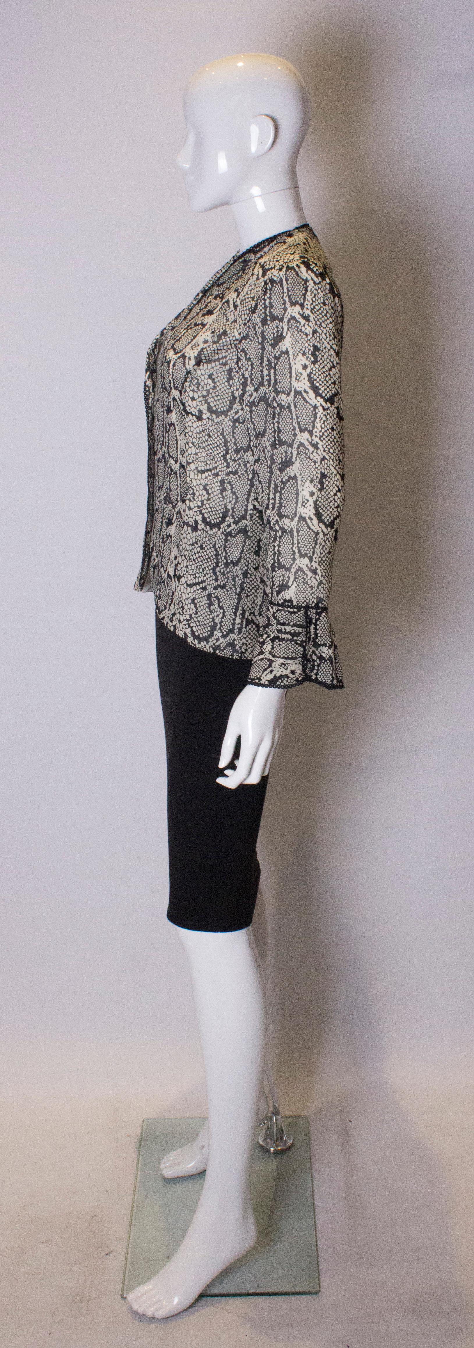 Women's Vintage Silk Snakeskin print Jacket /top For Sale