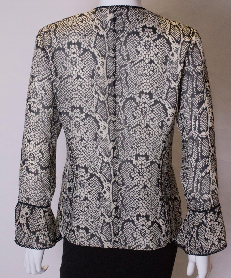 Vintage Silk Snakeskin print Jacket /top For Sale at 1stDibs