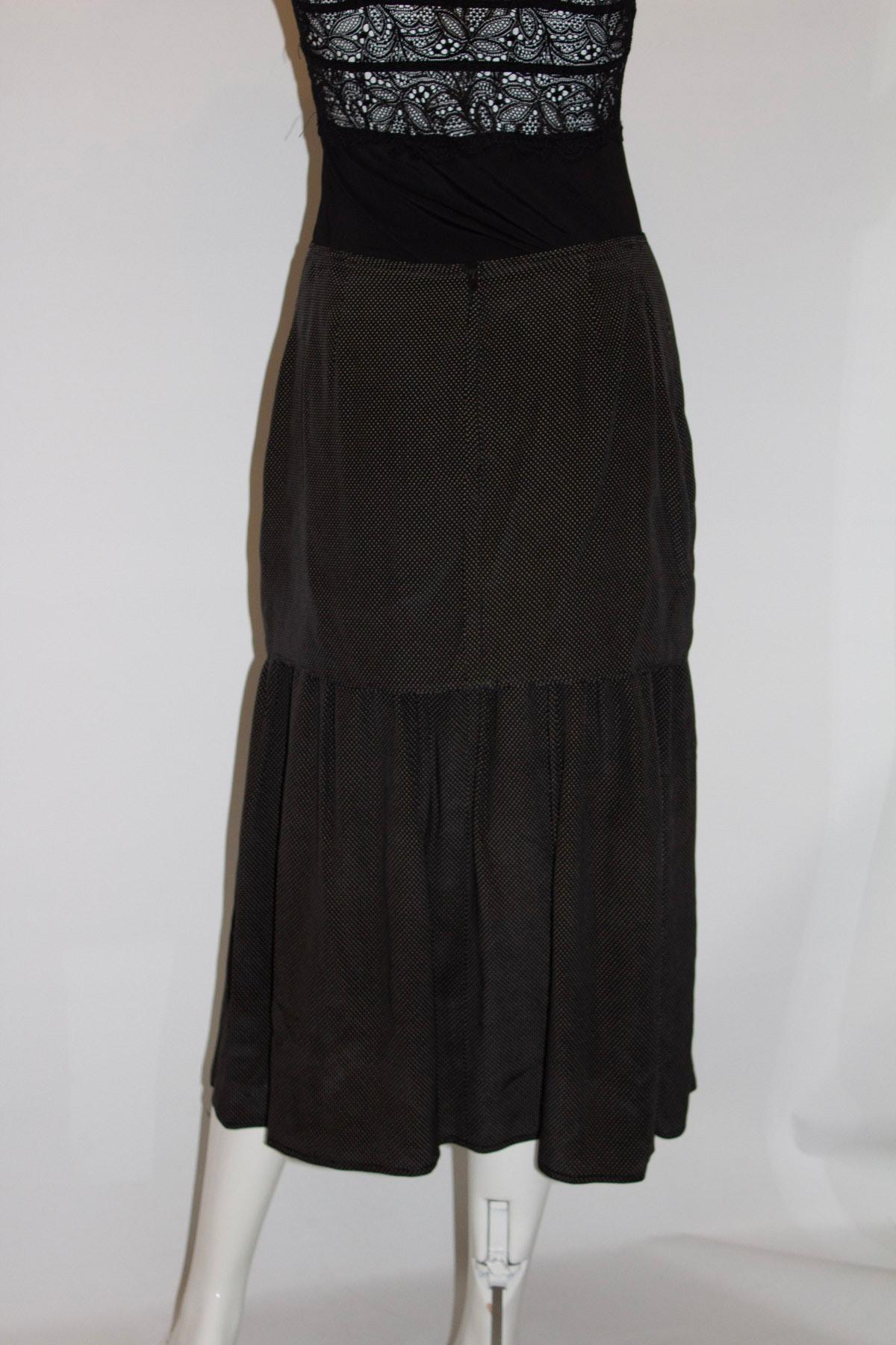 Vintage Silk Spot Skirt by Genny In Good Condition For Sale In London, GB