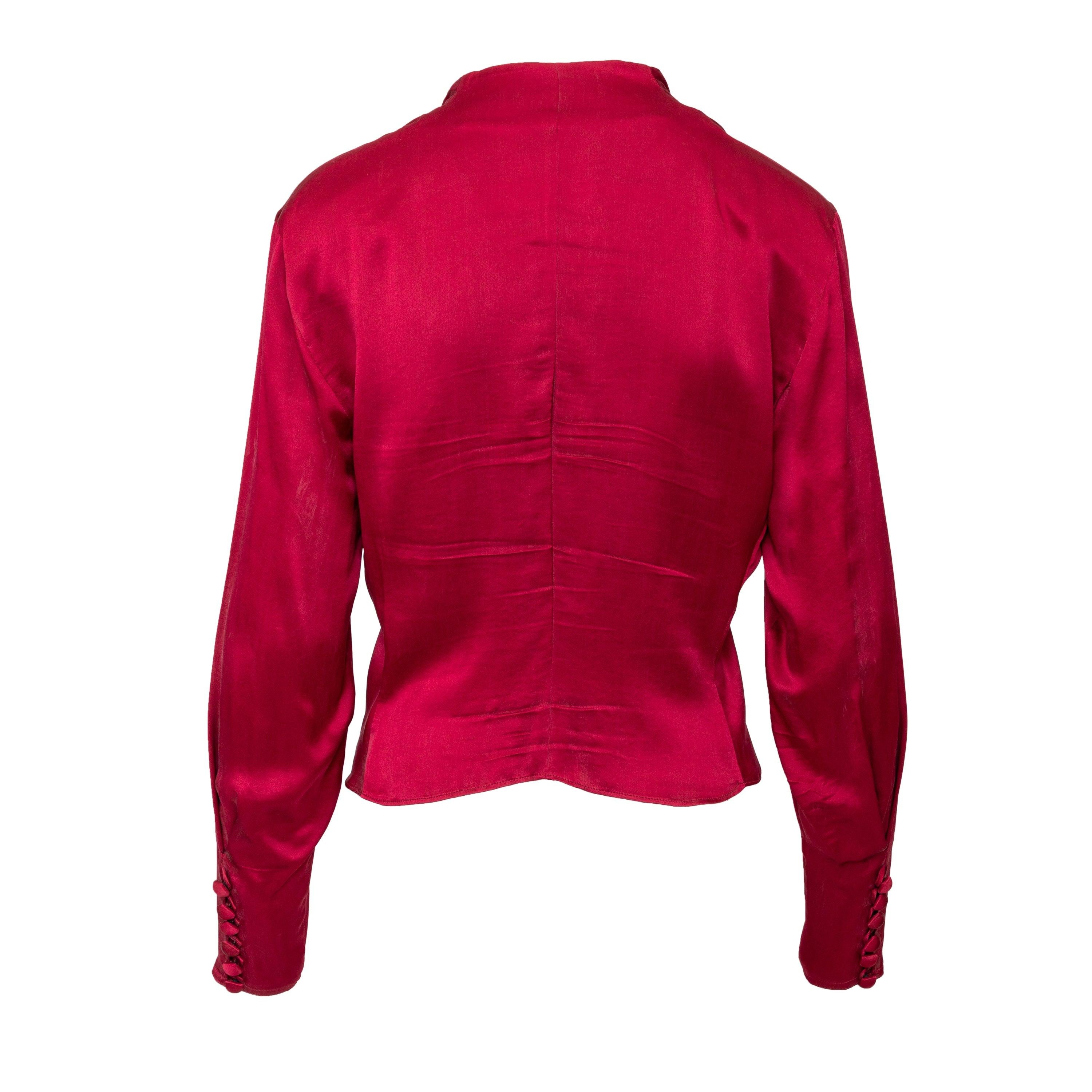 Red Vintage Silk Top - '90s For Sale