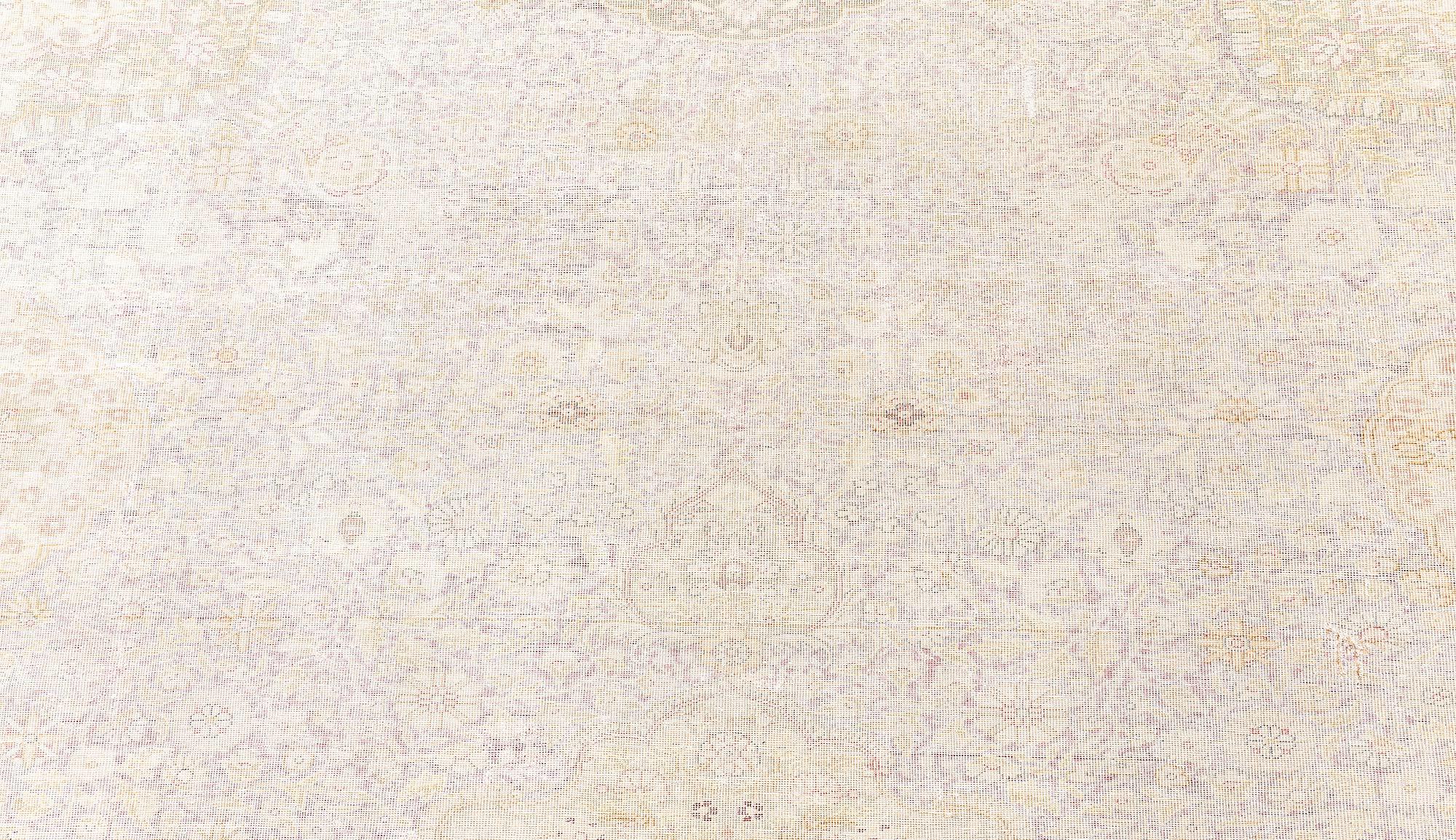 Doris Leslie Blau Vintage Silk Turkish Botanic Beige Carpet For Sale 3
