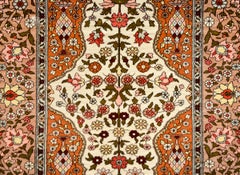 Vintage Silk Turkish Hereke Rug