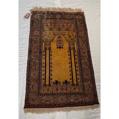 Vintage Silk Turkish Hereke Small Rug 4'2'' X 2'5''