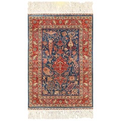 Vintage Silk Turkish Herekeh Rug. Size: 2 ft 1 in x 3 ft 1 in