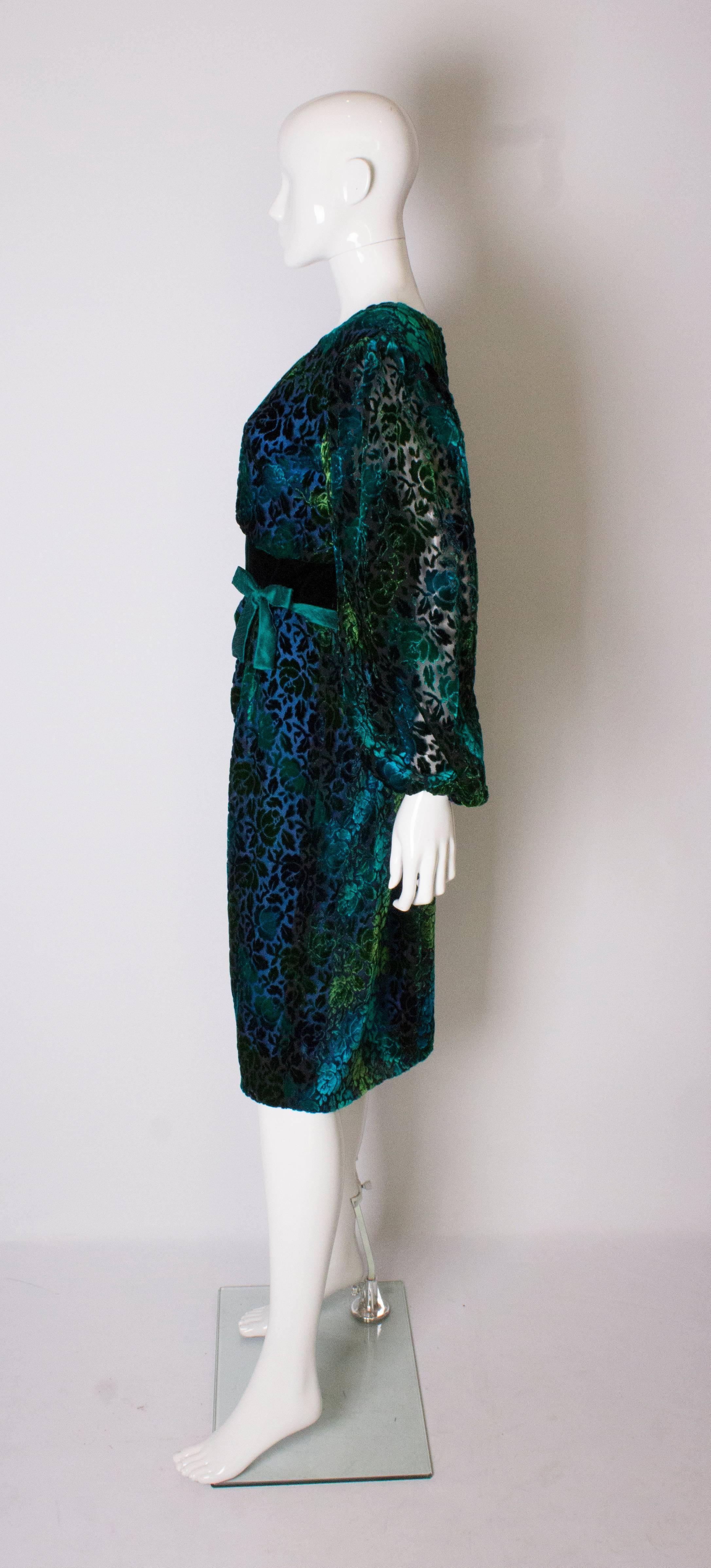 Women's Vintage Silk Velvet Donald Campbell Dress For Sale