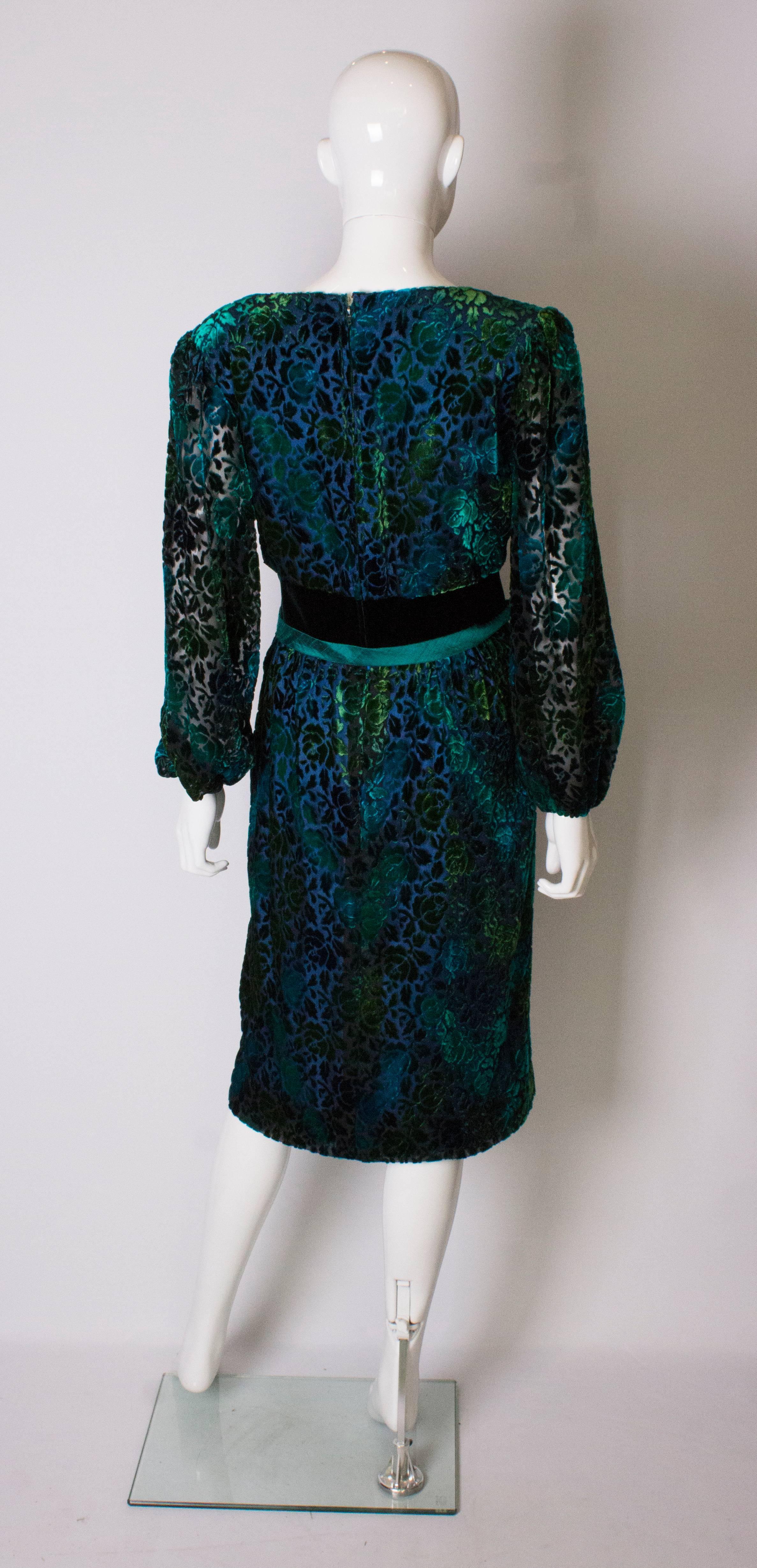 Vintage Silk Velvet Donald Campbell Dress For Sale 2