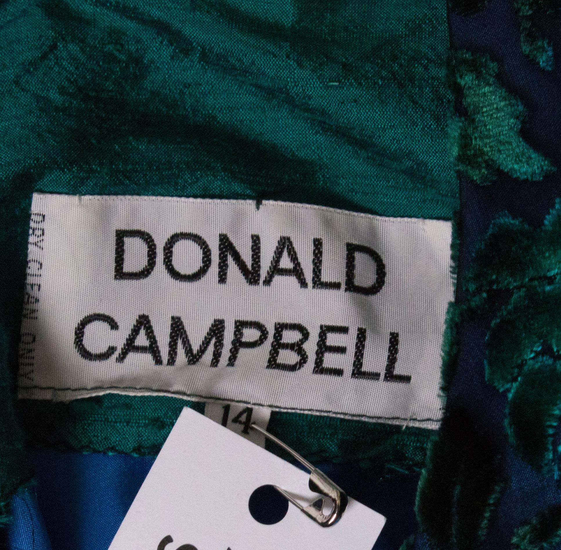Vintage Silk Velvet Donald Campbell Dress For Sale 4